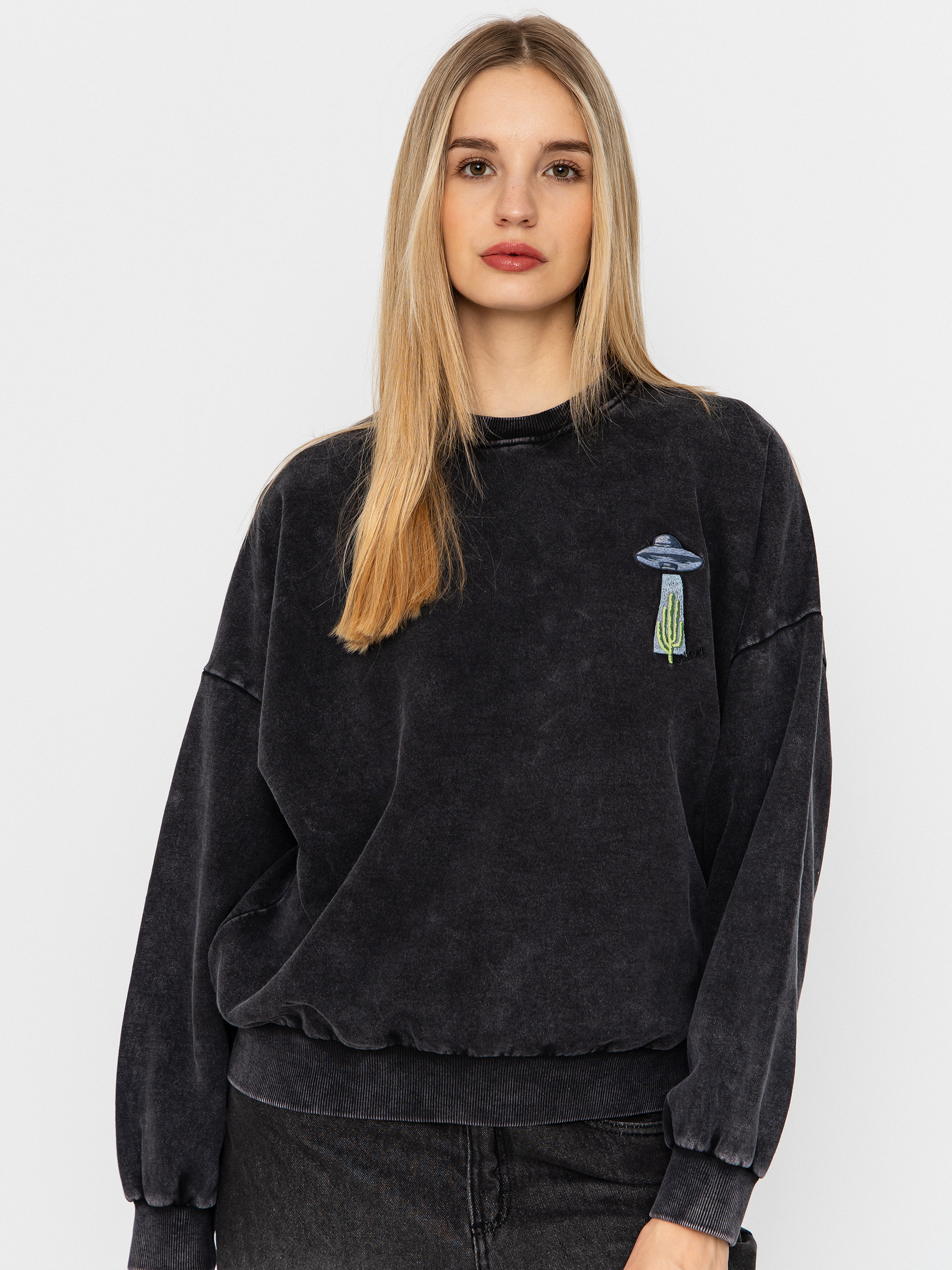 Mikina Volcom Fa Mickey Mason Crew Wmn (vintage black)