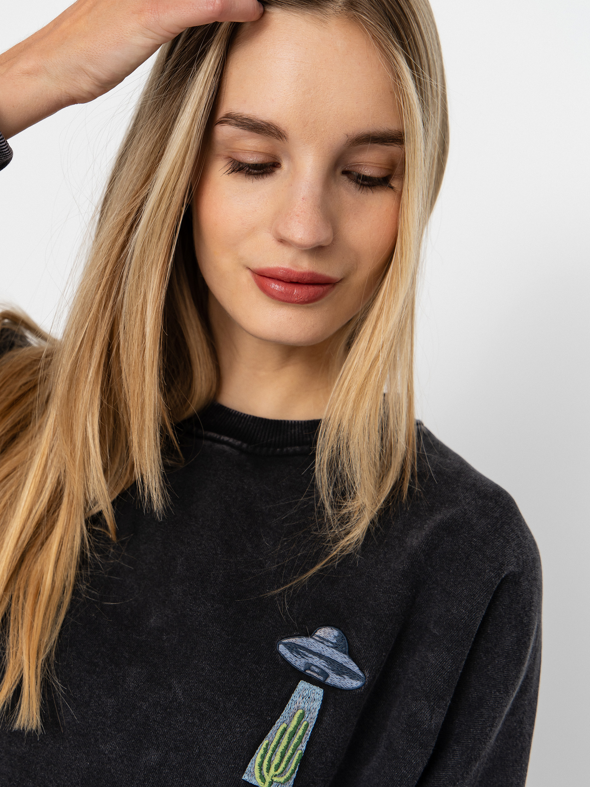 Mikina Volcom Fa Mickey Mason Crew Wmn (vintage black)