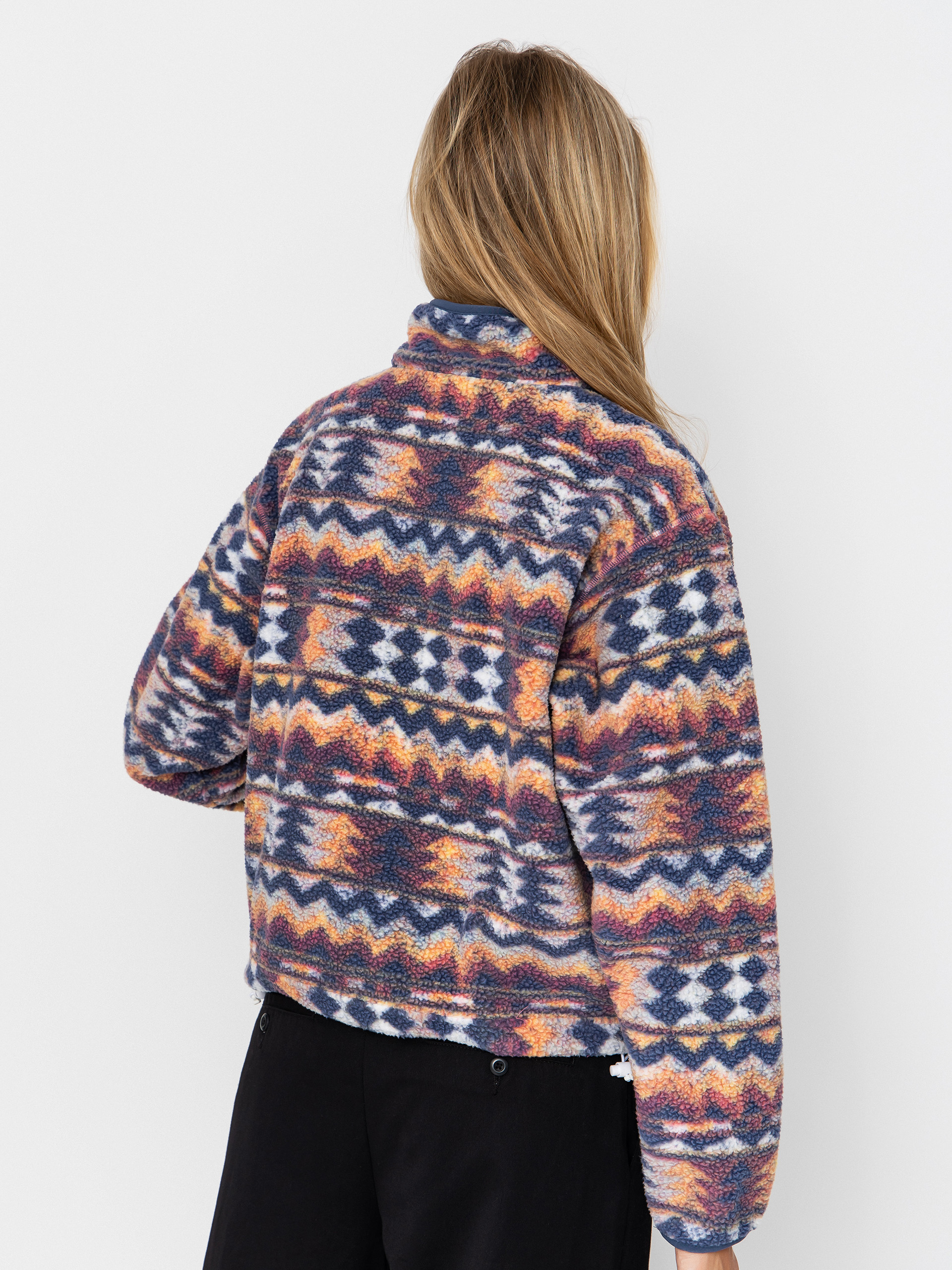 Dámský Fleecová mikina Columbia Helvetia II Printed Cropped Half Snap (sea salt/retrotree)