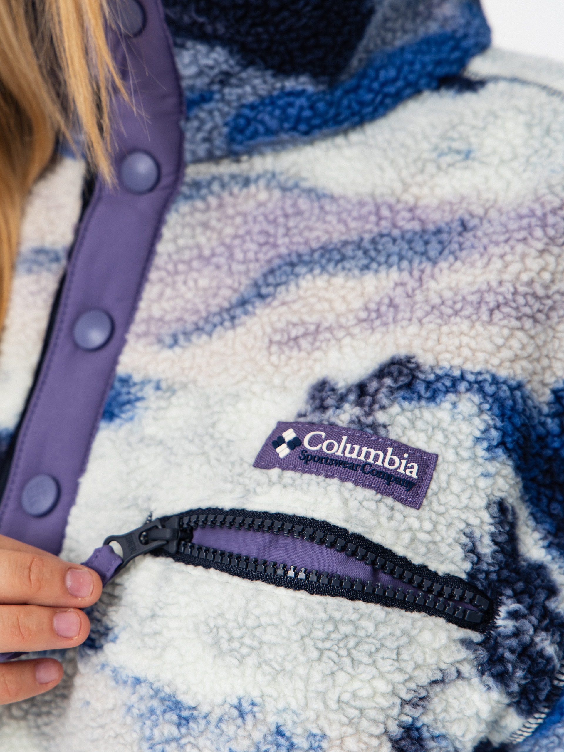 Dámský Fleecová mikina Columbia Helvetia II Printed Cropped Half Snap (nocturnal/dreaming)