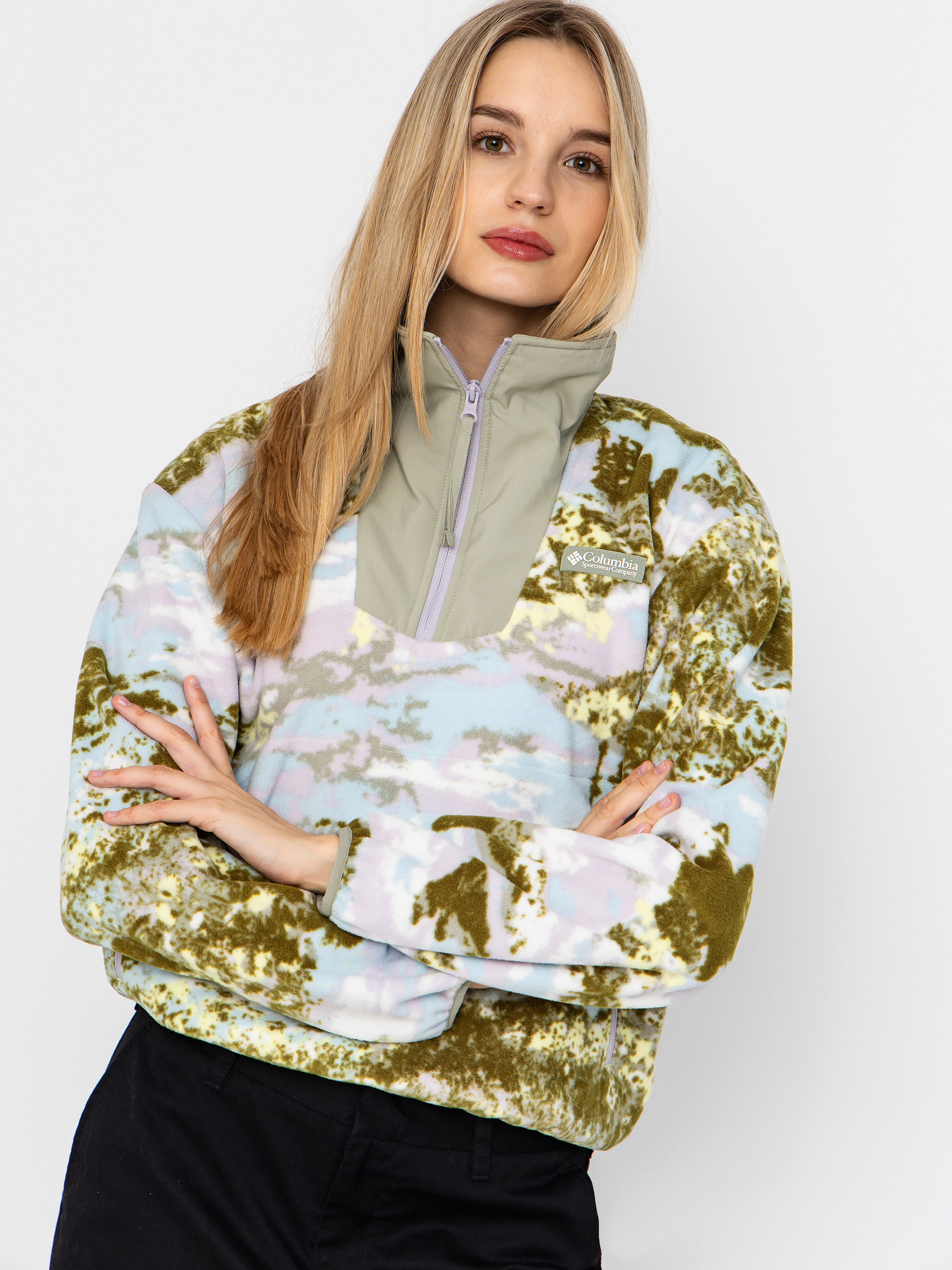 Fleecová mikina Columbia Sequoia Grove Printed Half Zip Wmn