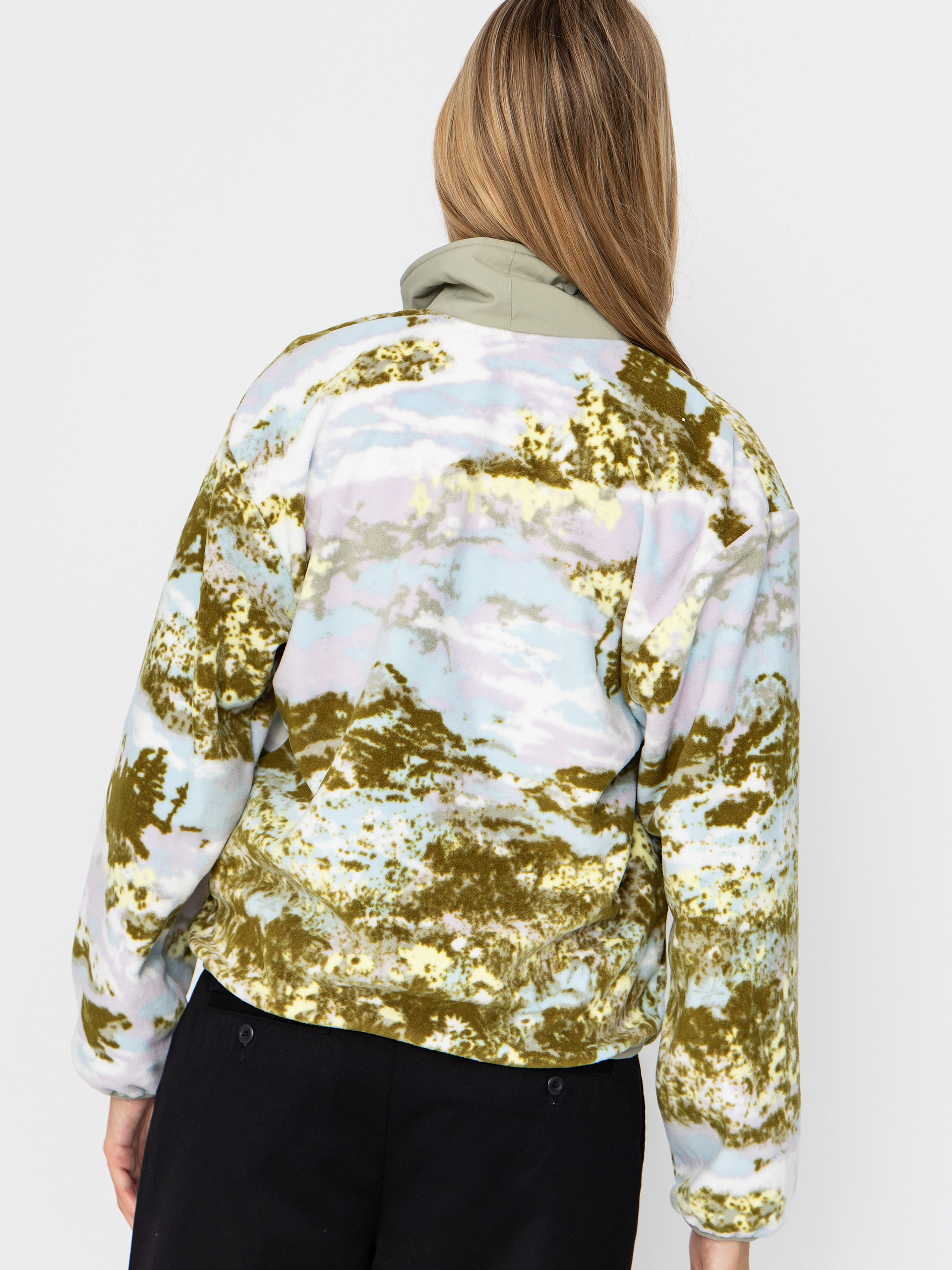 Dámský Fleecová mikina Columbia Sequoia Grove Printed Half Zip (citron haze/fieldaze)