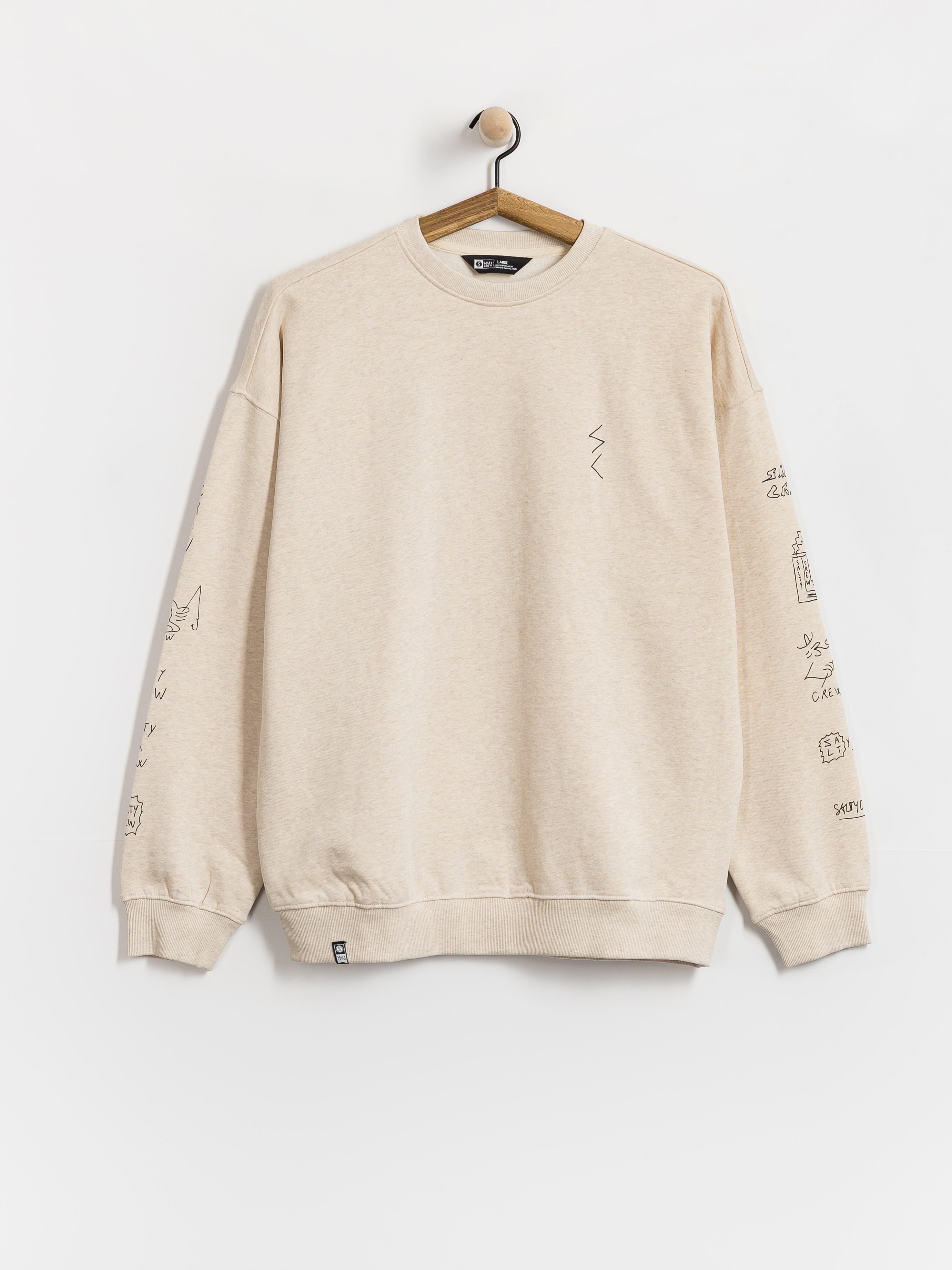 Mikina Salty Crew Reel Lb Crewneck (oatmeal heather)