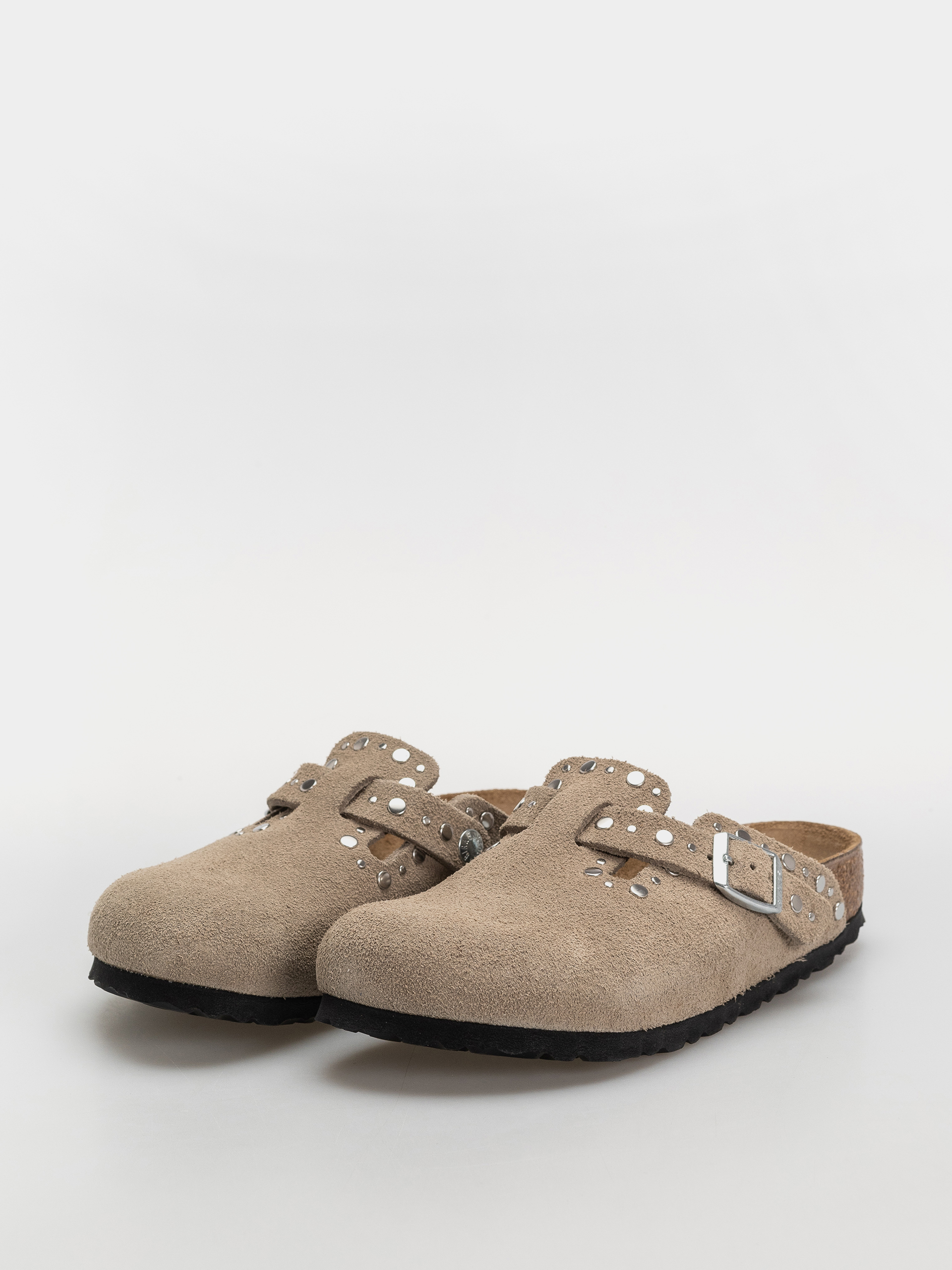 Plážovky Birkenstock Boston Rivets Suede Leather Narrow Wmn (taupe)