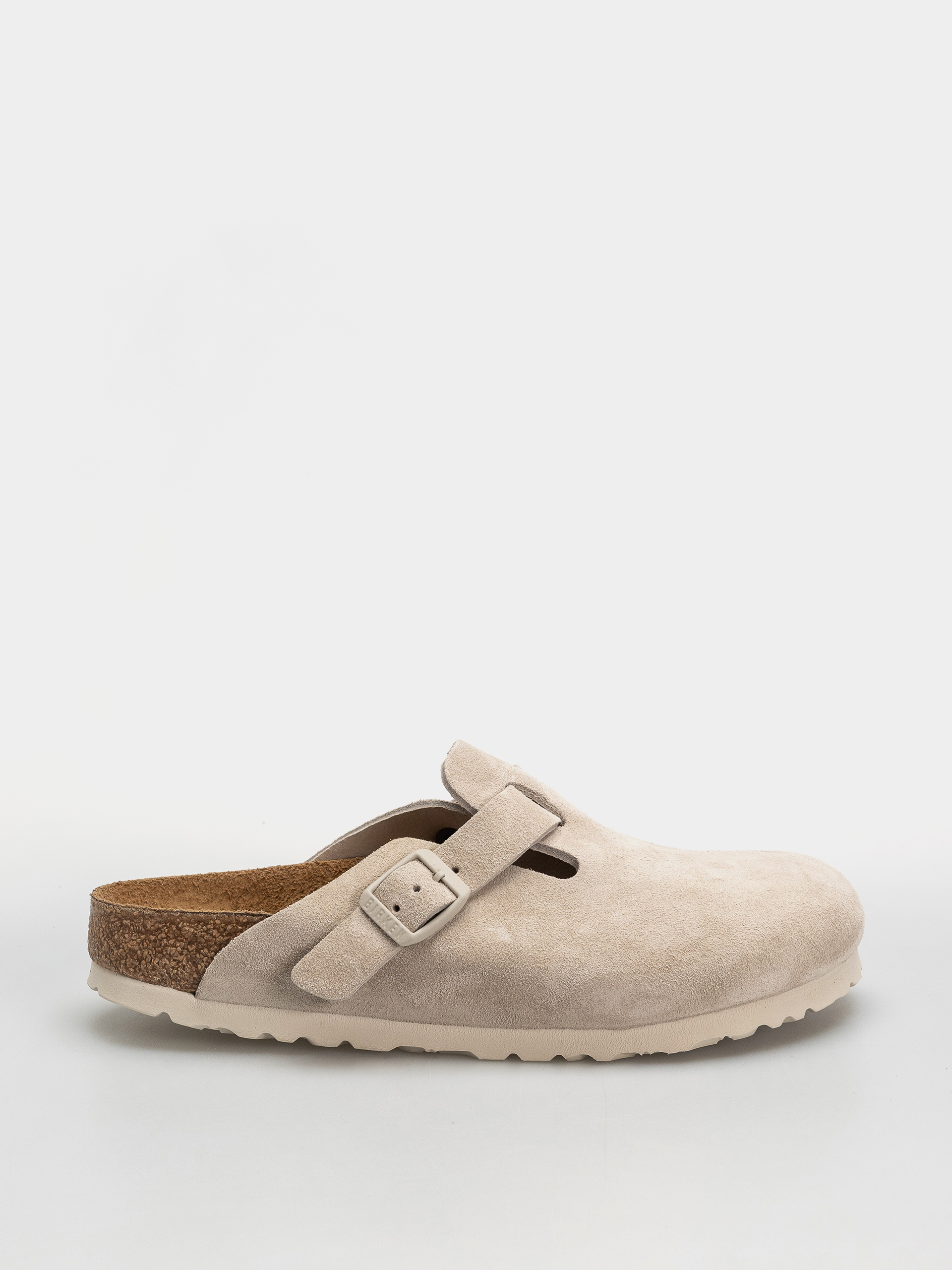 Plážovky Birkenstock Boston Suede Leather Narrow (oyster)