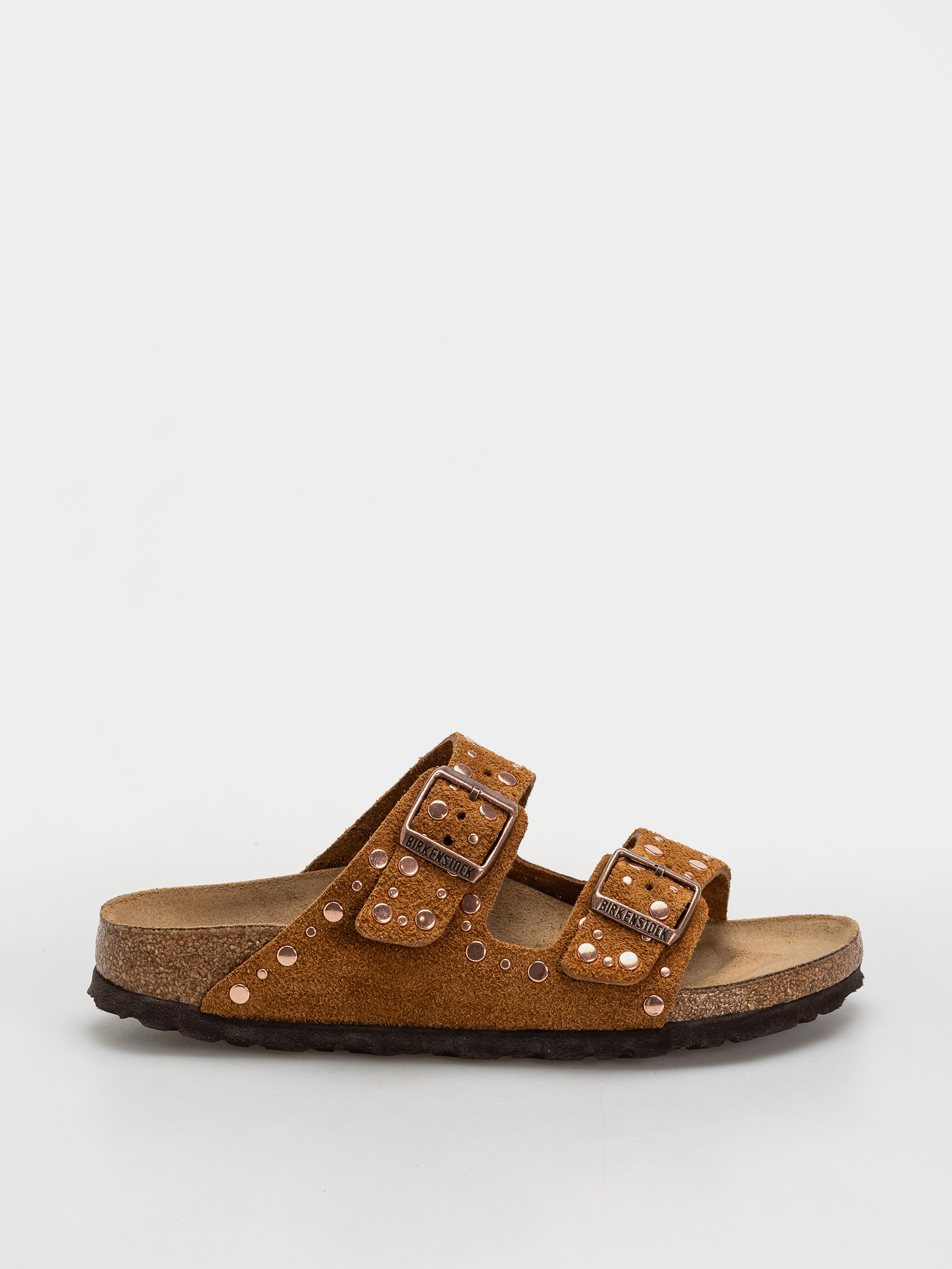 Plážovky Birkenstock Arizona Rivets Suede Leather Narrow Wmn