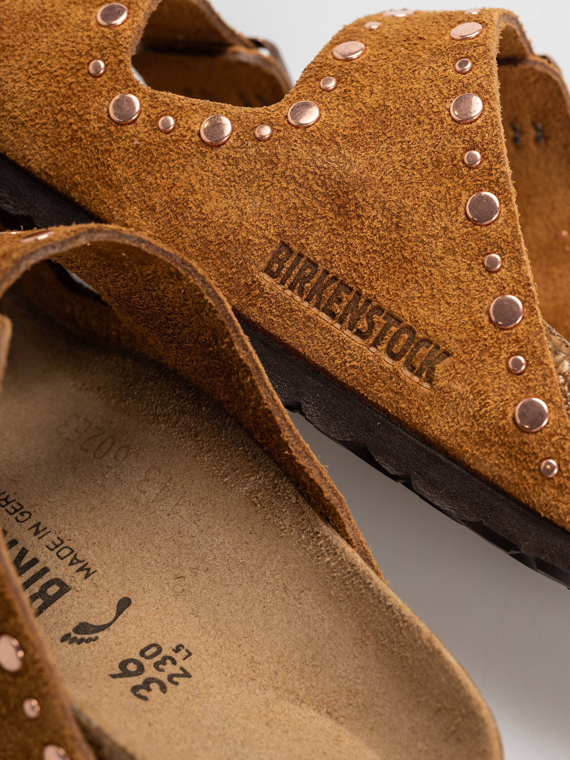 Plážovky Birkenstock Arizona Rivets Suede Leather Narrow Wmn (mink)