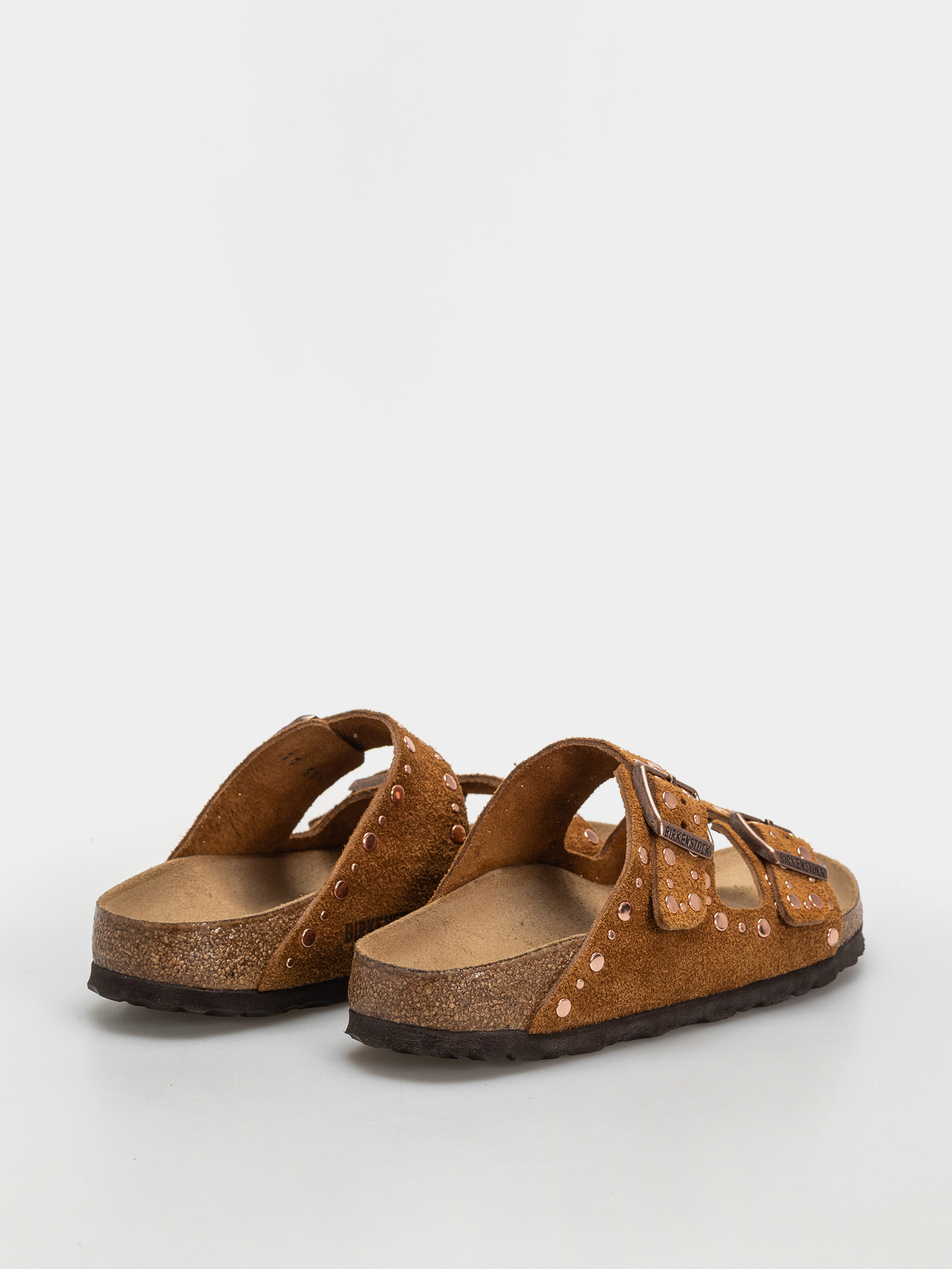Plážovky Birkenstock Arizona Rivets Suede Leather Narrow Wmn (mink)