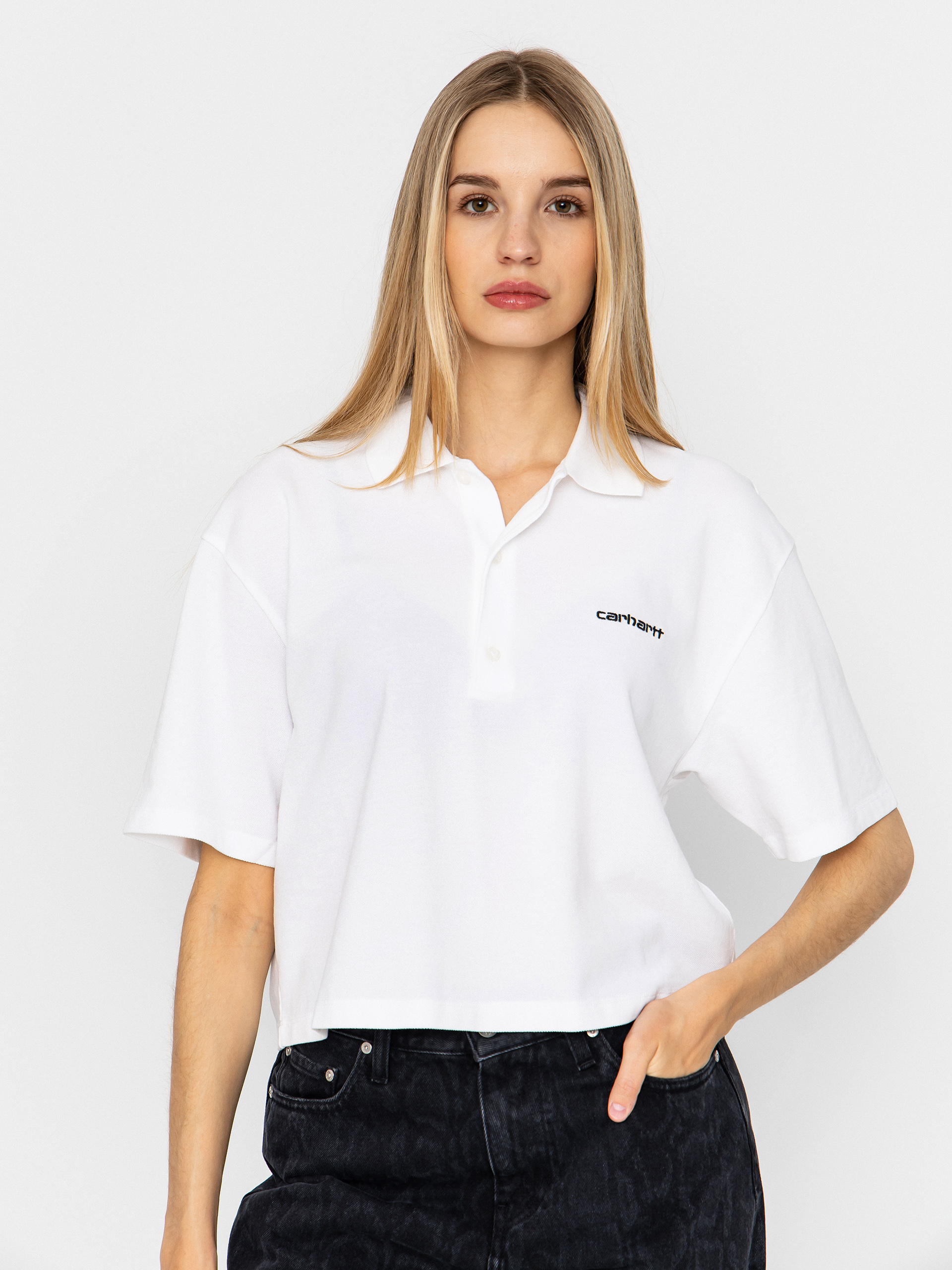 Triu010dko Carhartt WIP Script Polo Wmn (white/black)