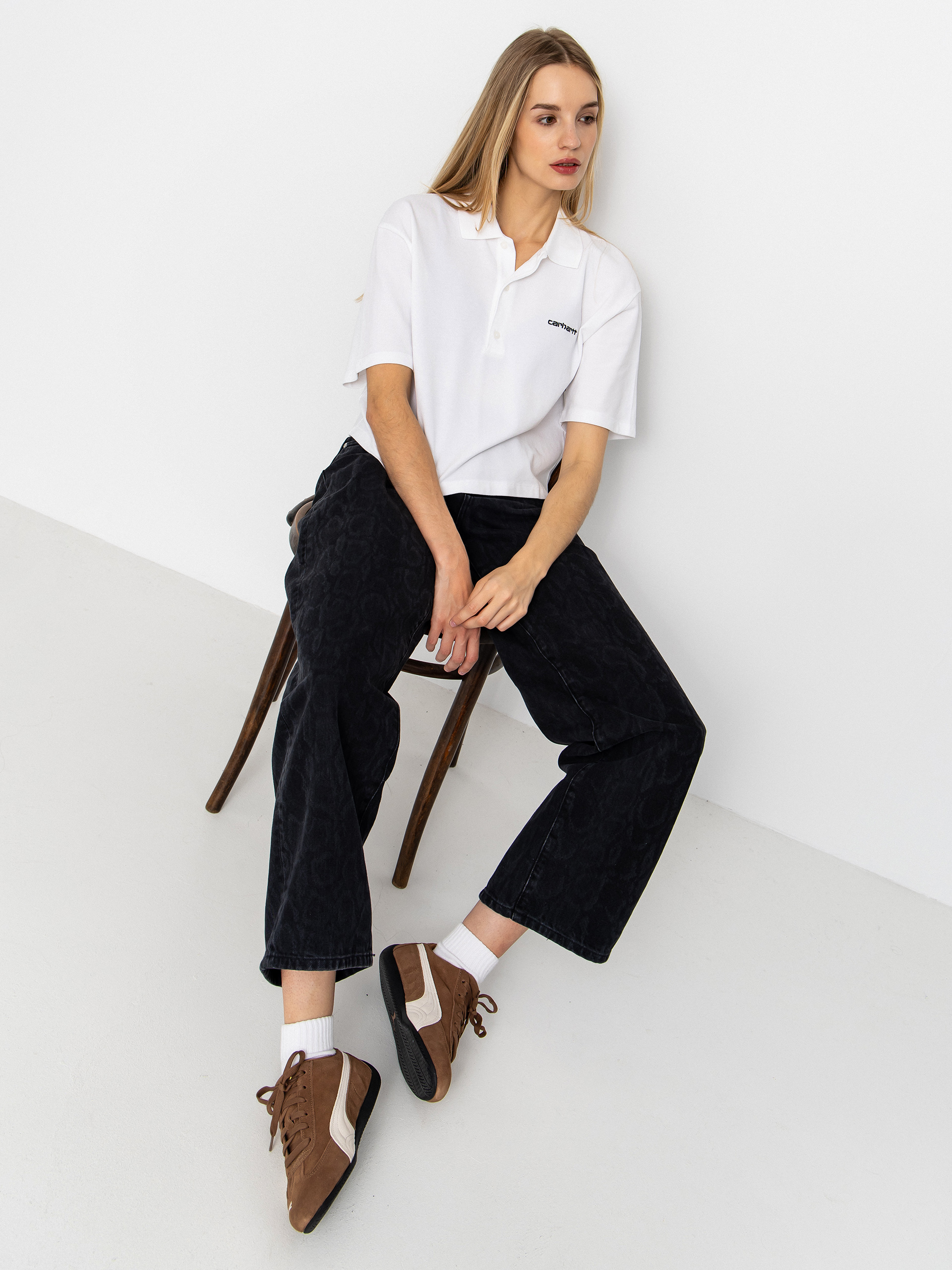 Triu010dko Carhartt WIP Script Polo Wmn (white/black)