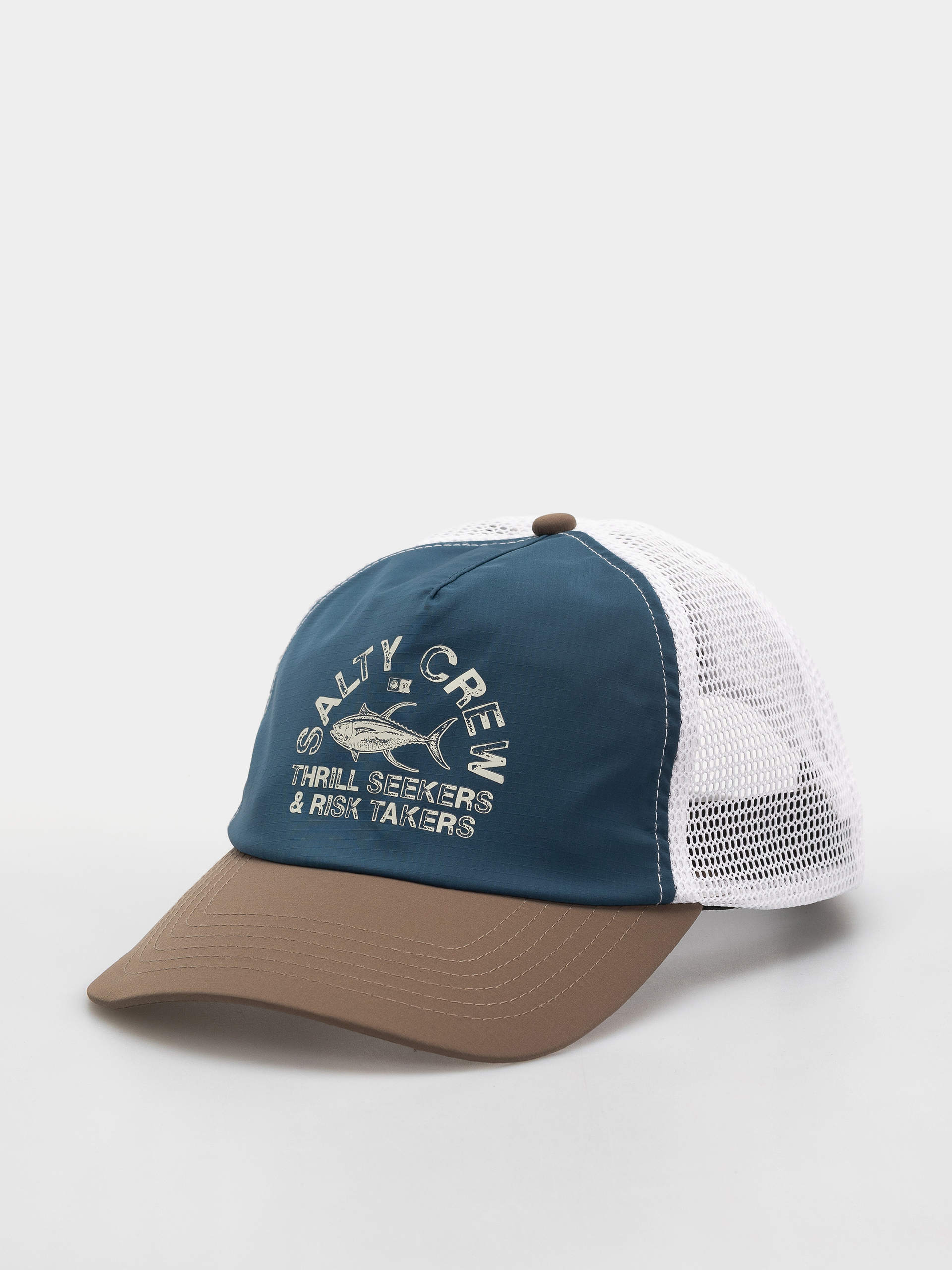 Kšiltovka  Salty Crew Stamped Trucker (deep ocean/brown)