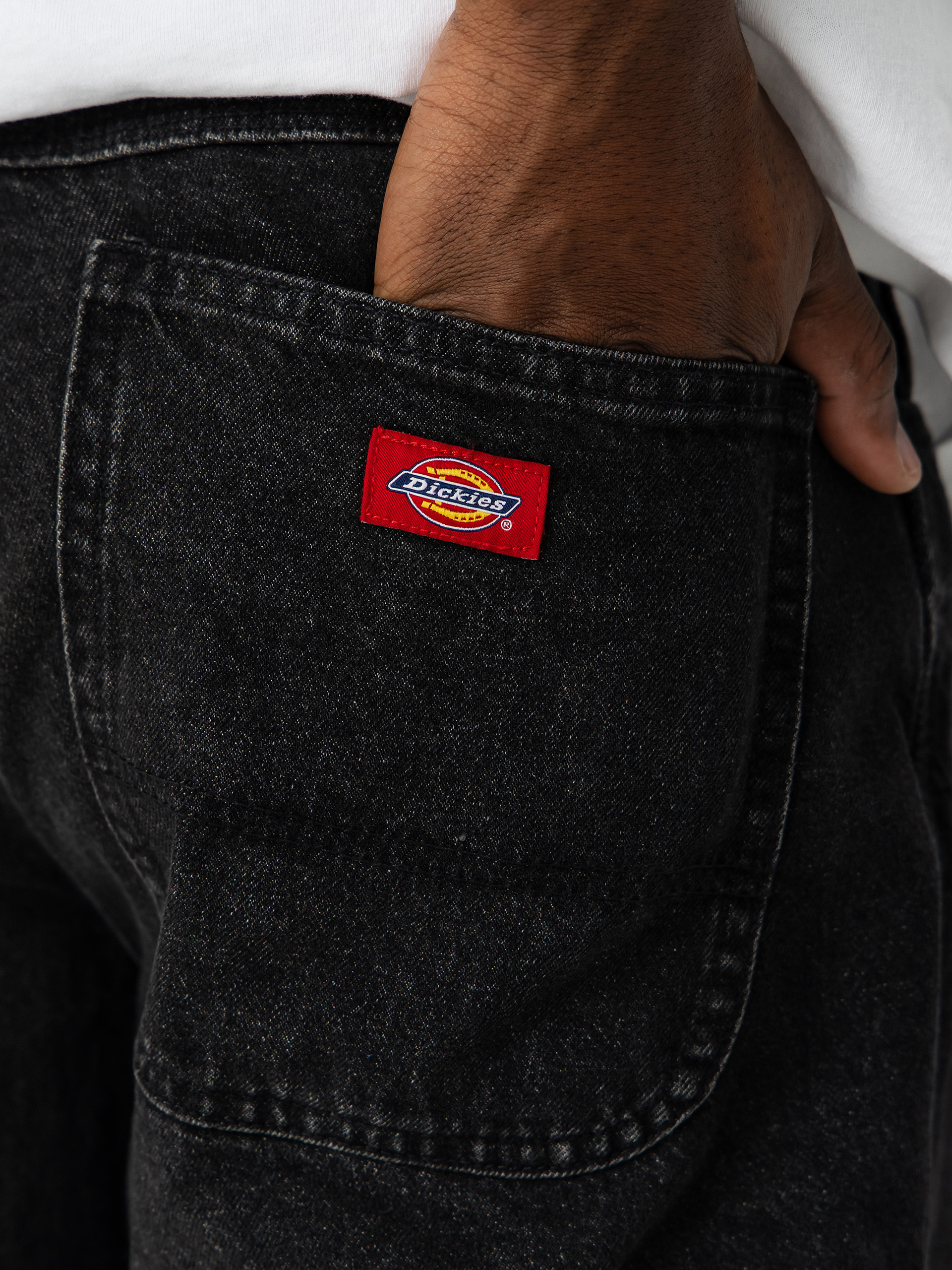 Kalhoty Dickies 958 Baggy Tapered Work (black wash faded)