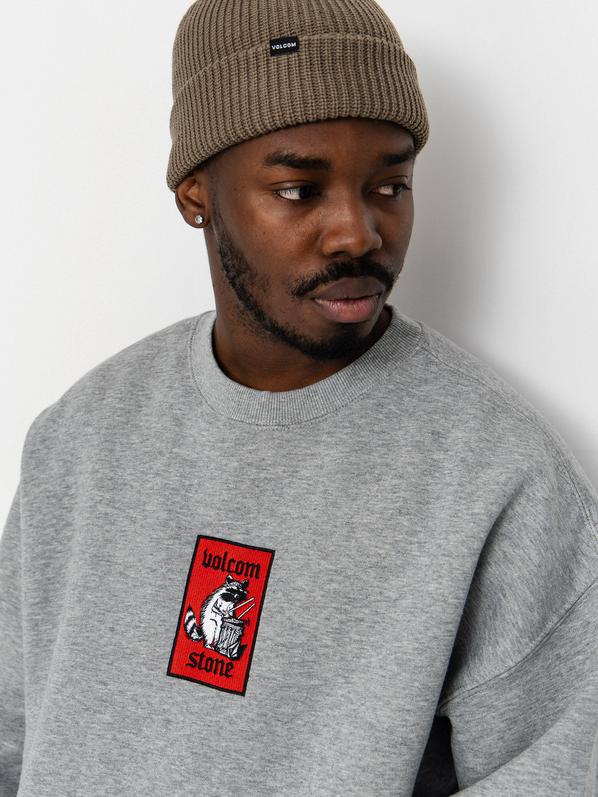 Mikina Volcom Rockout Crew (heather grey)