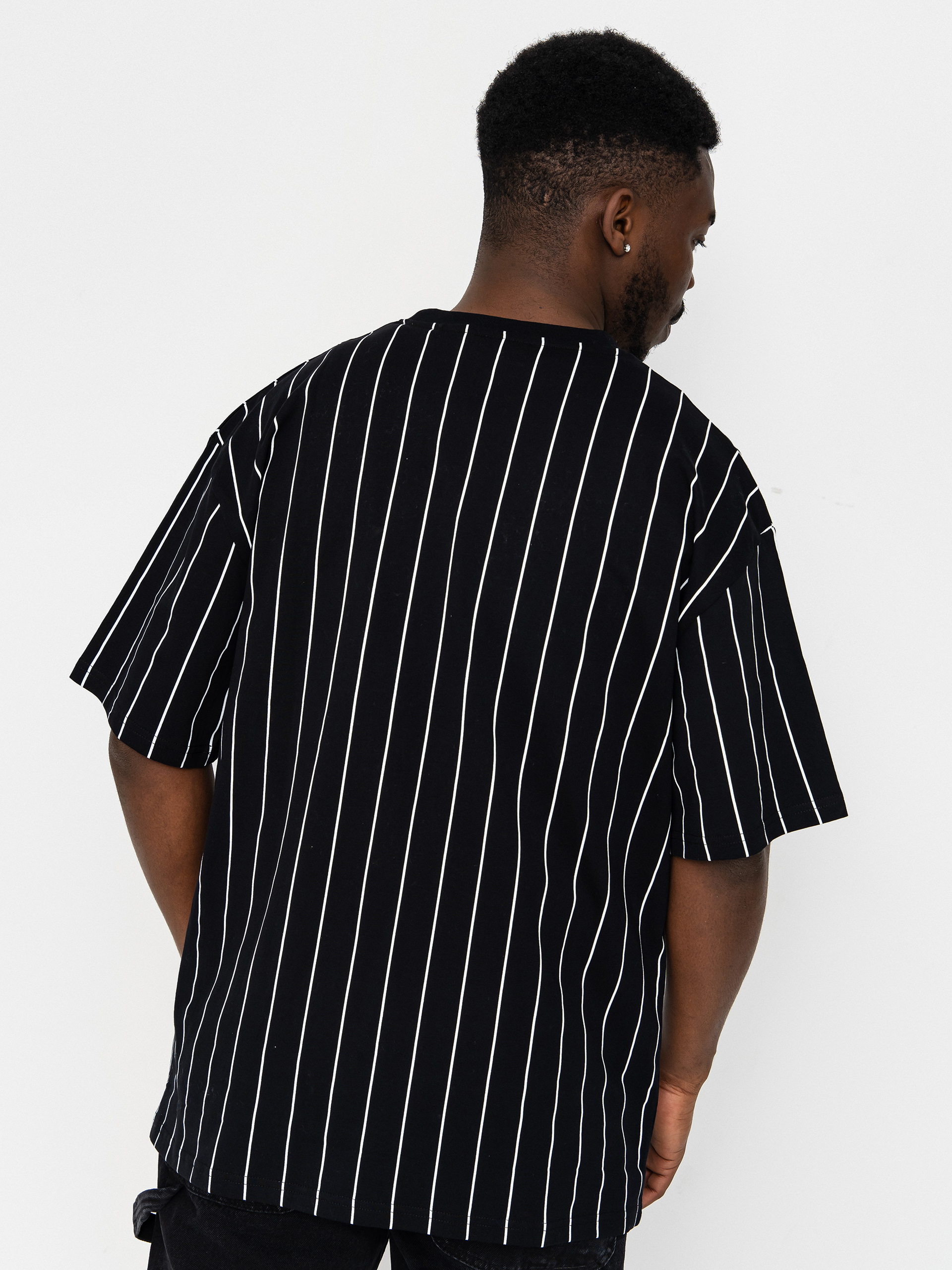 Tričko Karl Kani Small Signature Pinstripe (black/white)