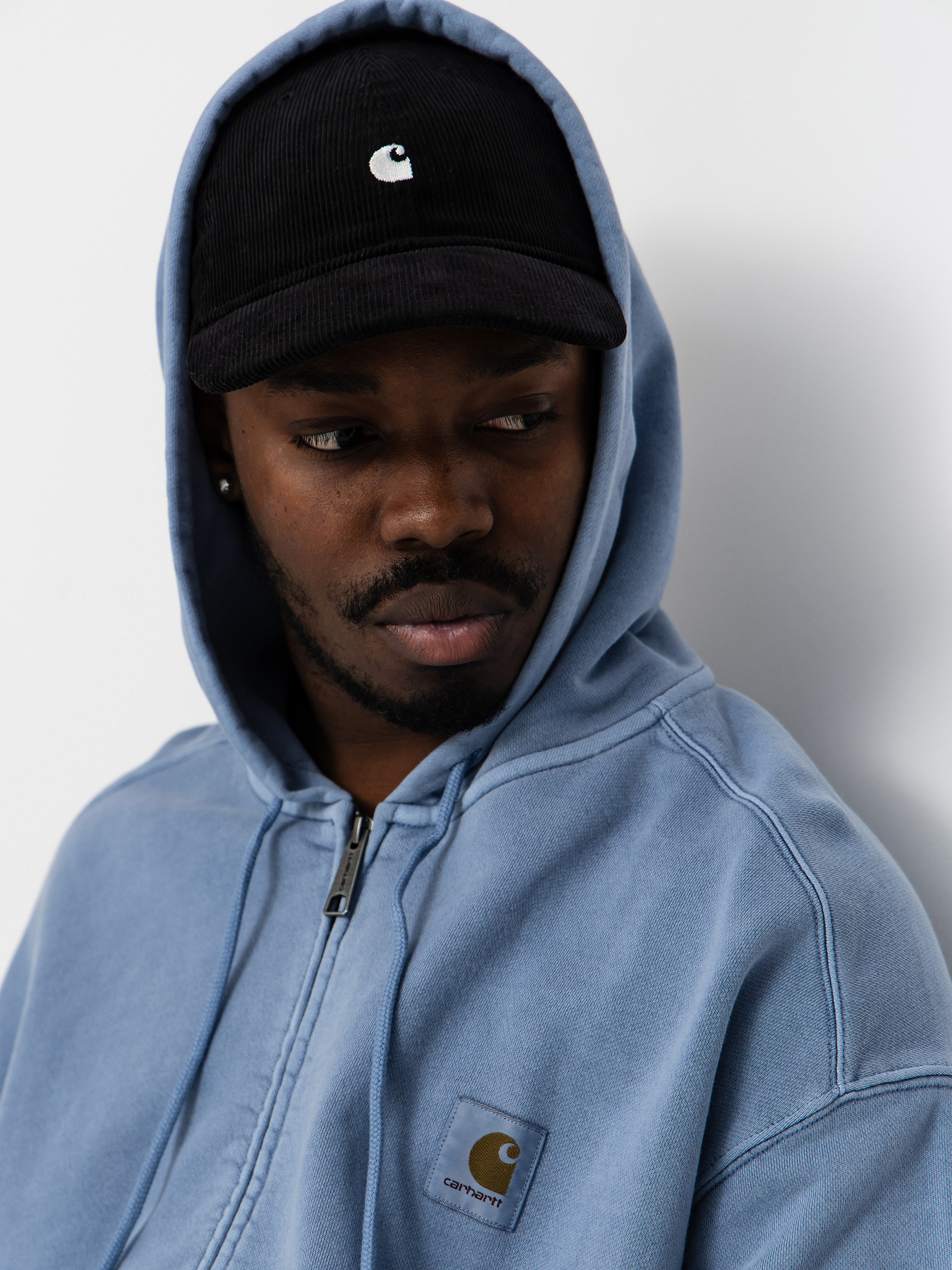 Mikina s kapucí Carhartt WIP Nelson ZHD (gentle blue)