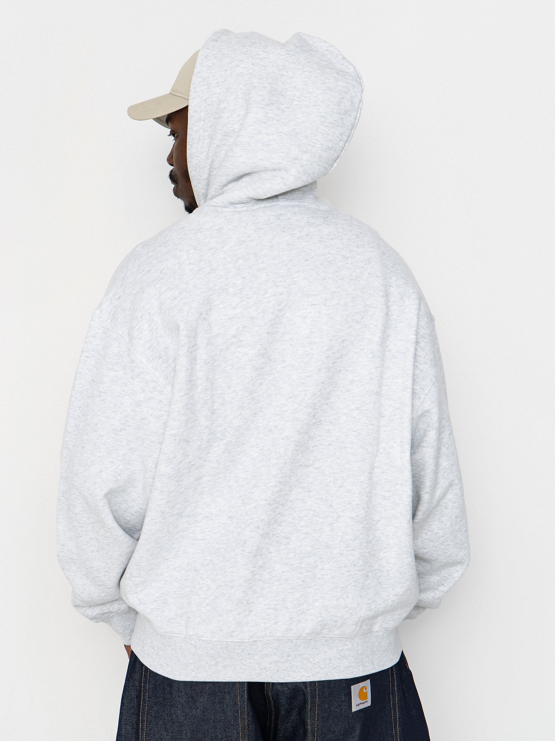 Mikina s kapucí Carhartt WIP WIP Label ZHD (ash heather)