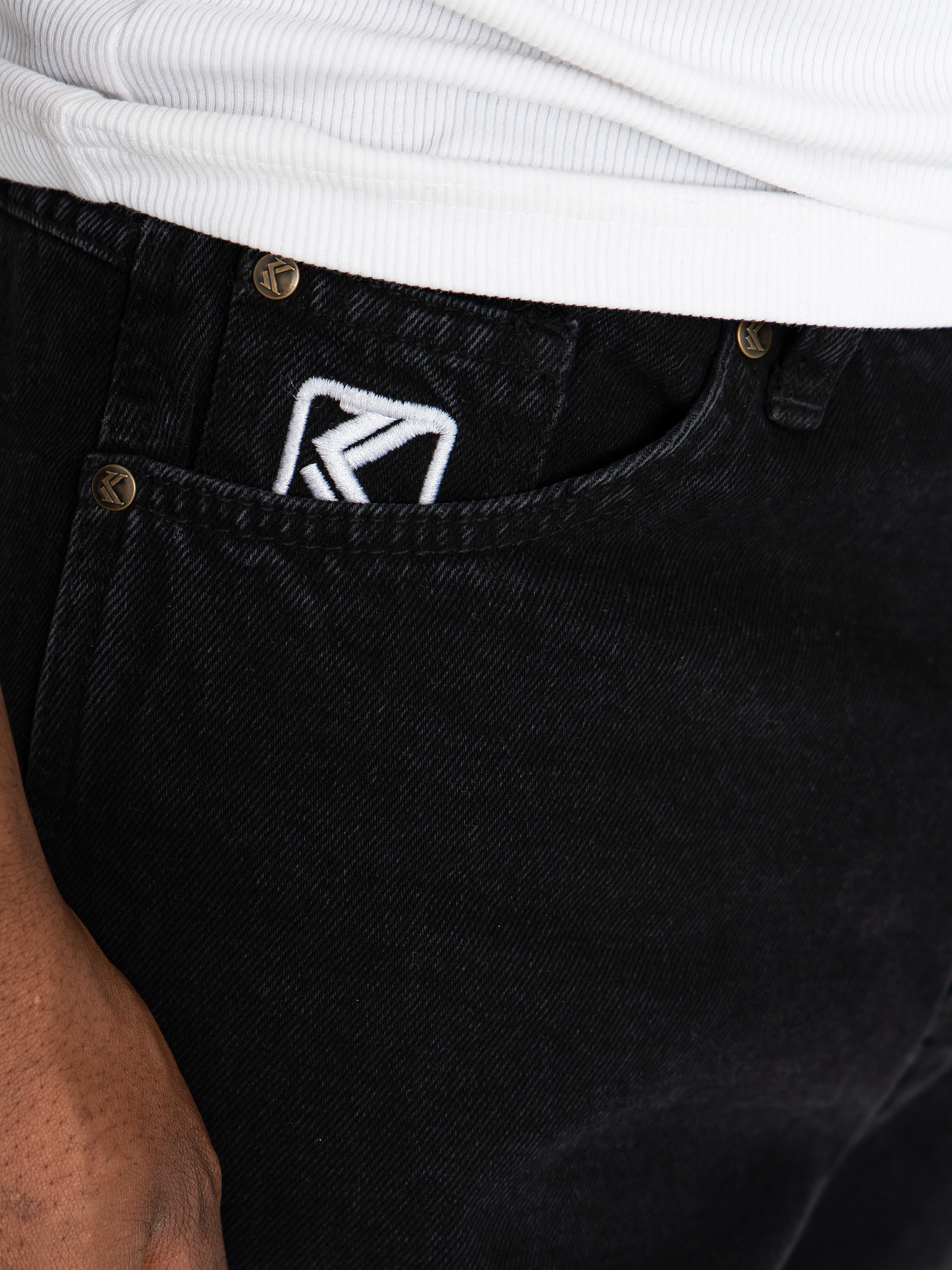 Kalhoty Karl Kani Retro Tapered Workwear Denim (vintage black)