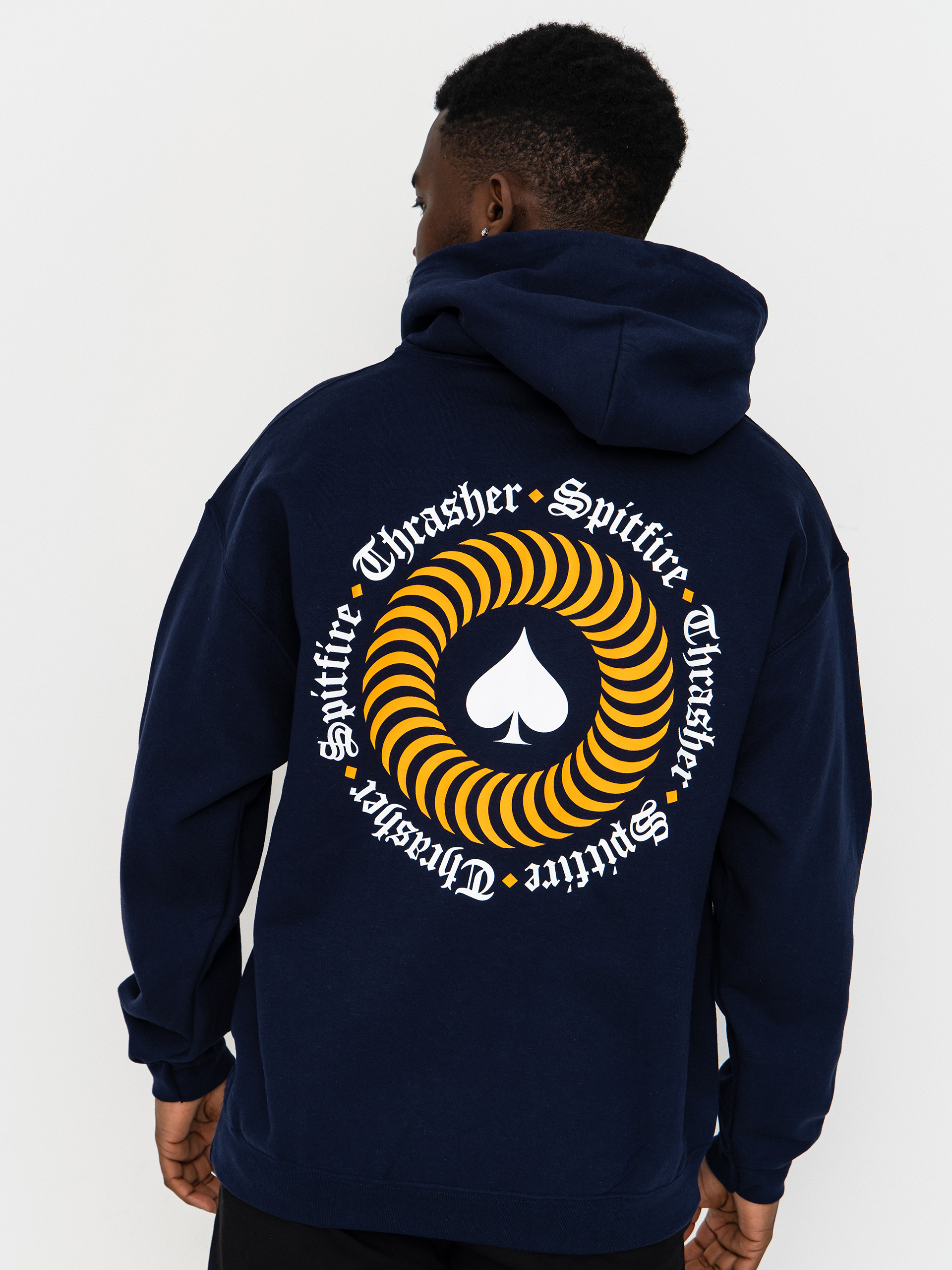 Mikina s kapucí Thrasher x Spitfire The End Oath HD (navy)