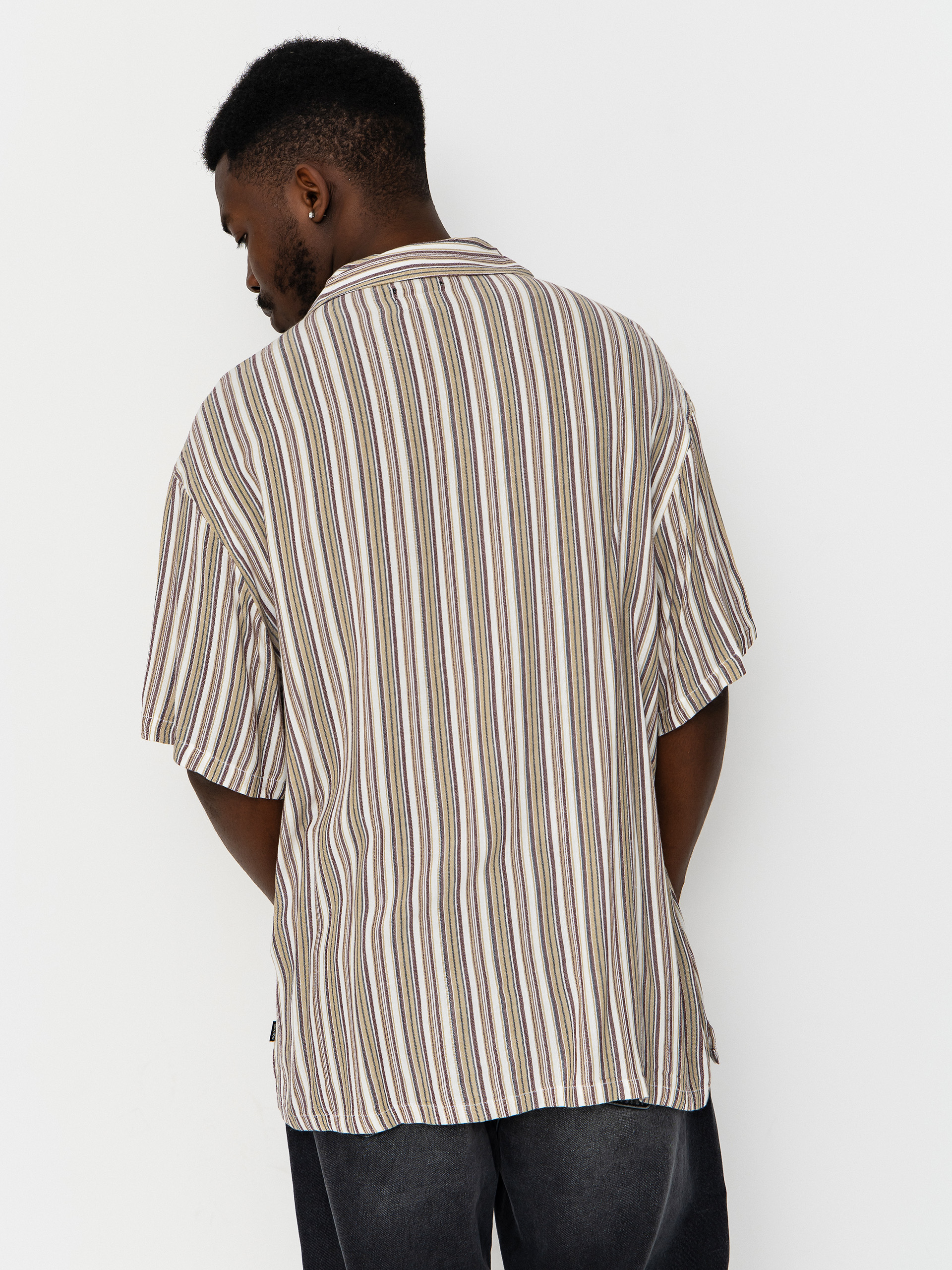 Košile Brixton Bunker Twisted Stripe (robust red)