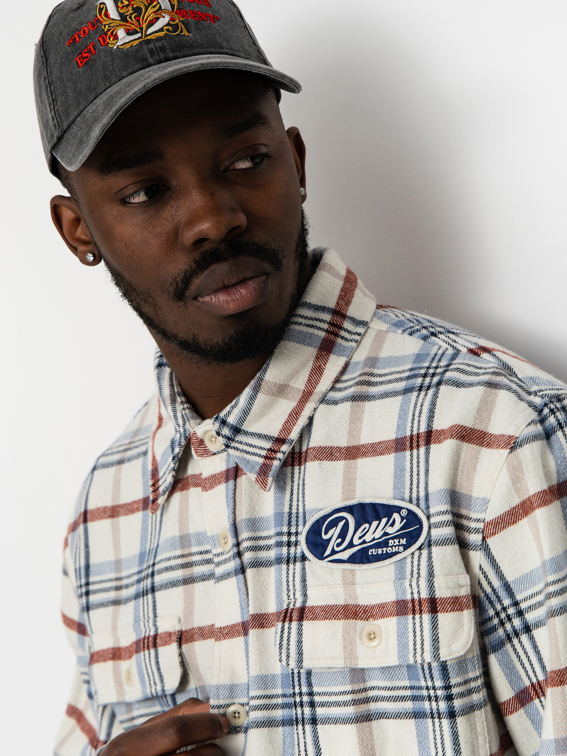 Košile Deus Ex Machina Vacay Check (natural check)