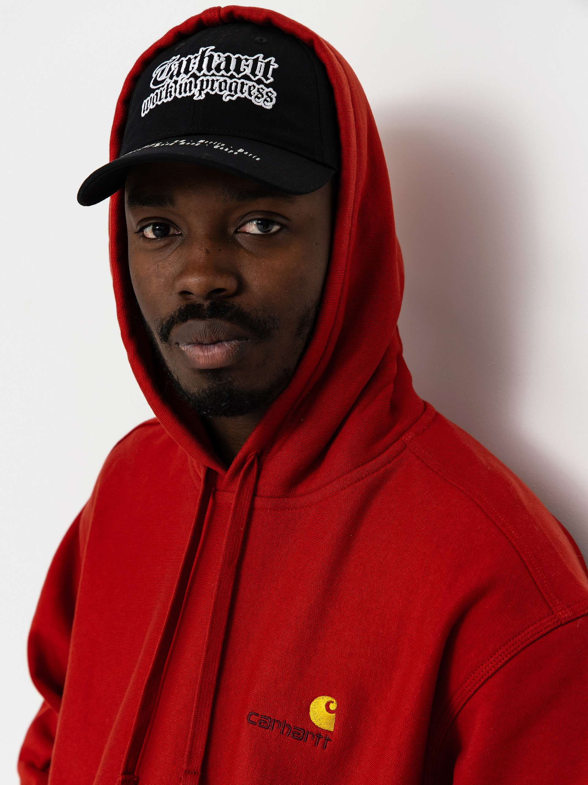 Mikina s kapucí Carhartt WIP American Script HD (oxide red)