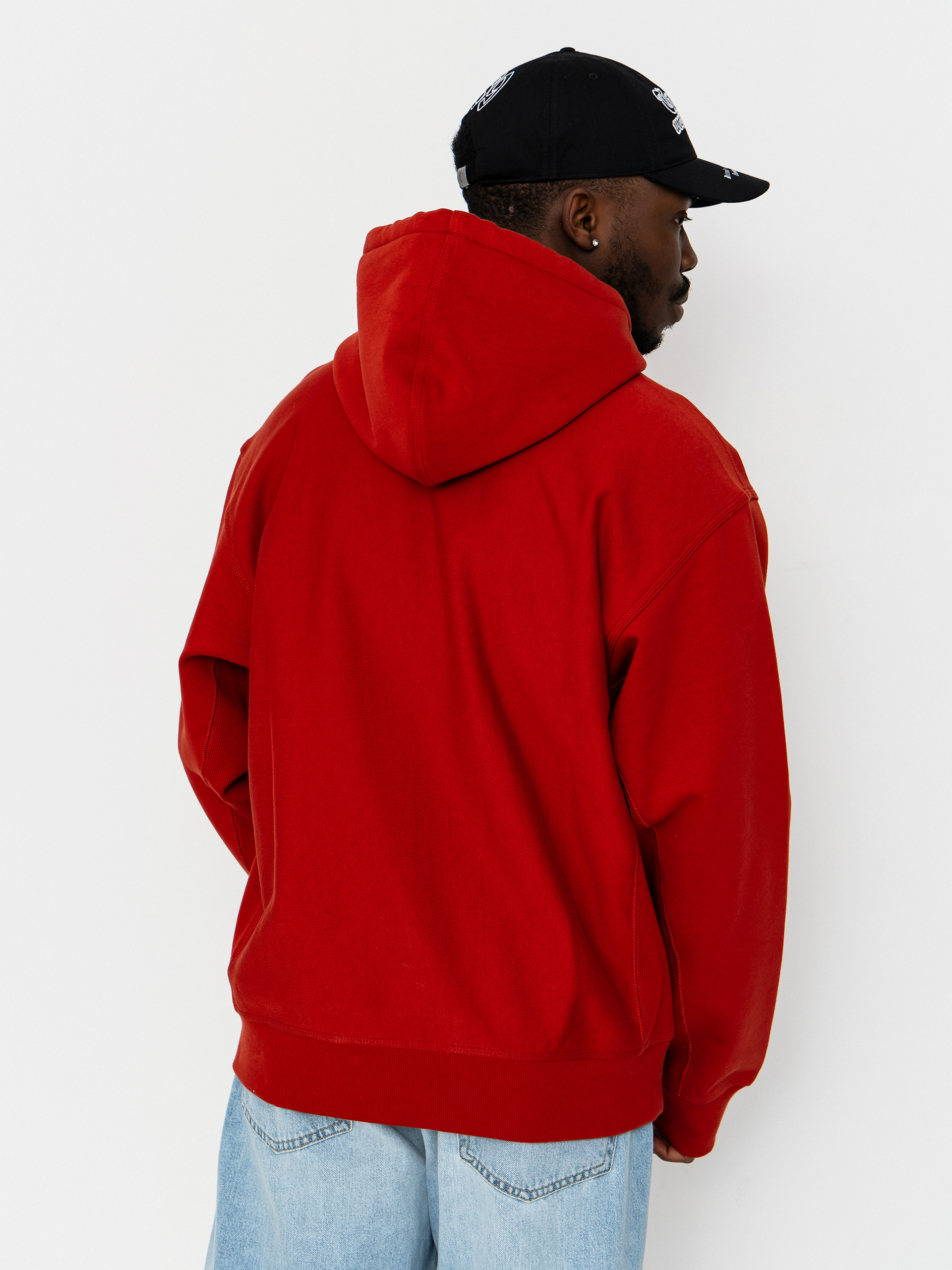 Mikina s kapucí Carhartt WIP American Script HD (oxide red)