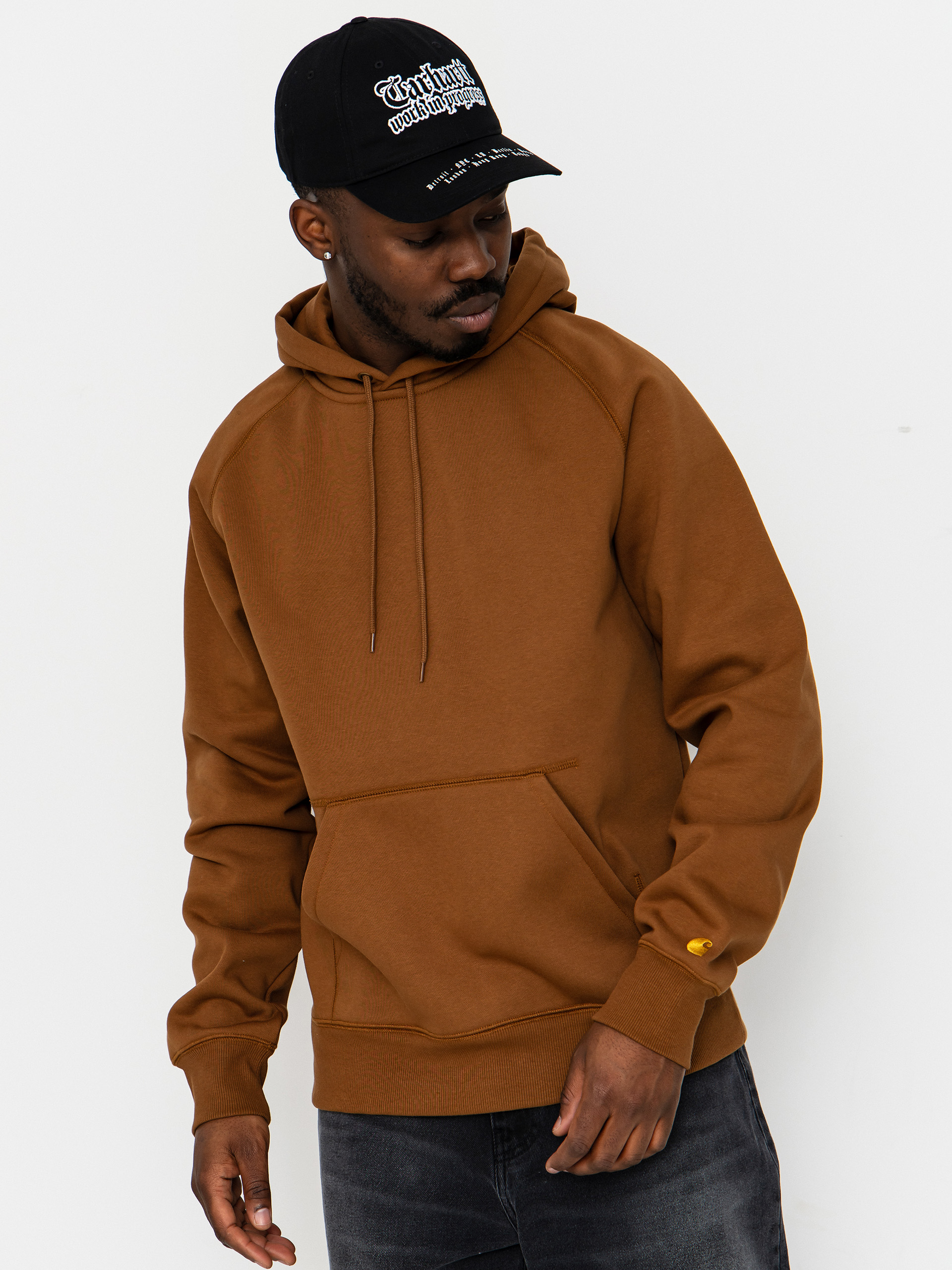 Mikina s kapucu00ed Carhartt WIP Chase HD (hamilton brown/gold)
