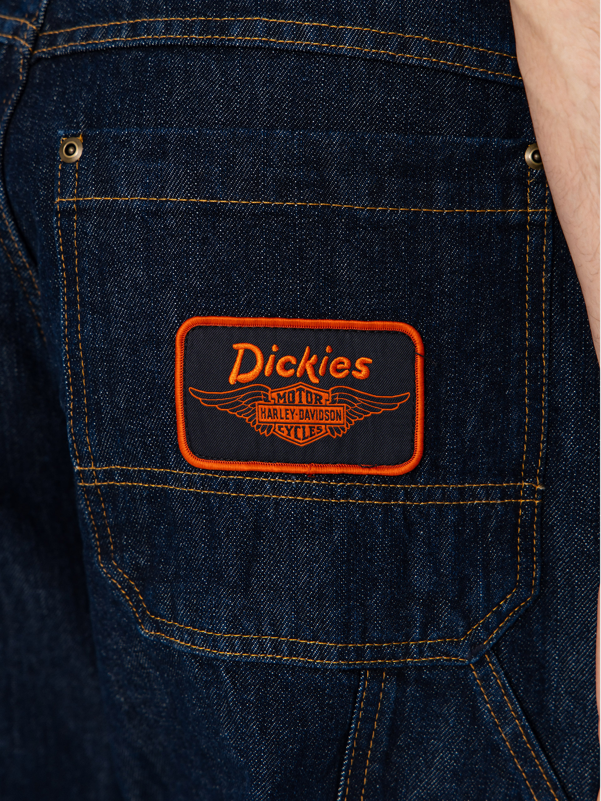Kalhoty Dickies X Harley Davidson Denim Carpenter (rinsed indigo blue)