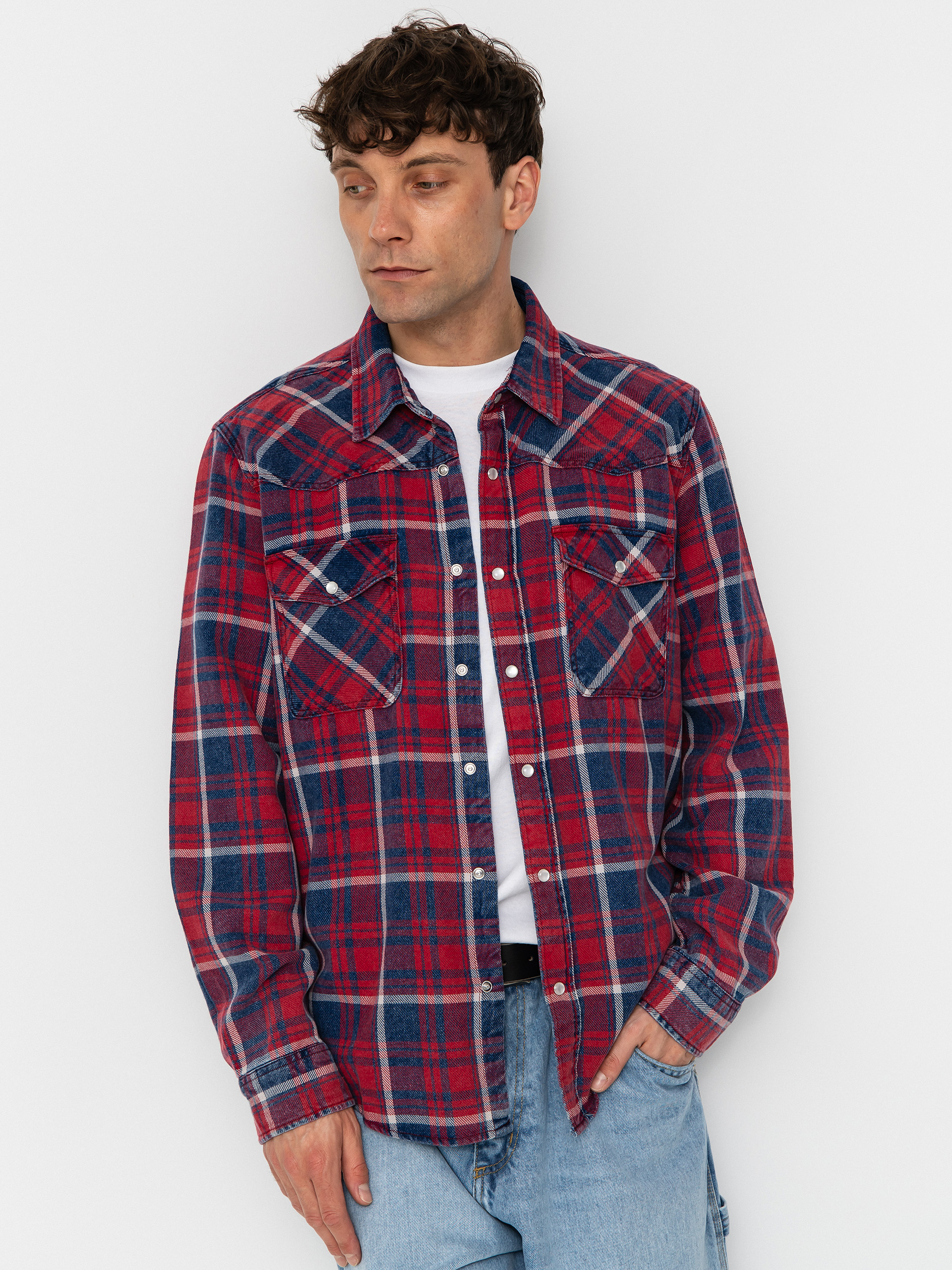 Košile Brixton Waylon Lw Overshirt (denim plaid)