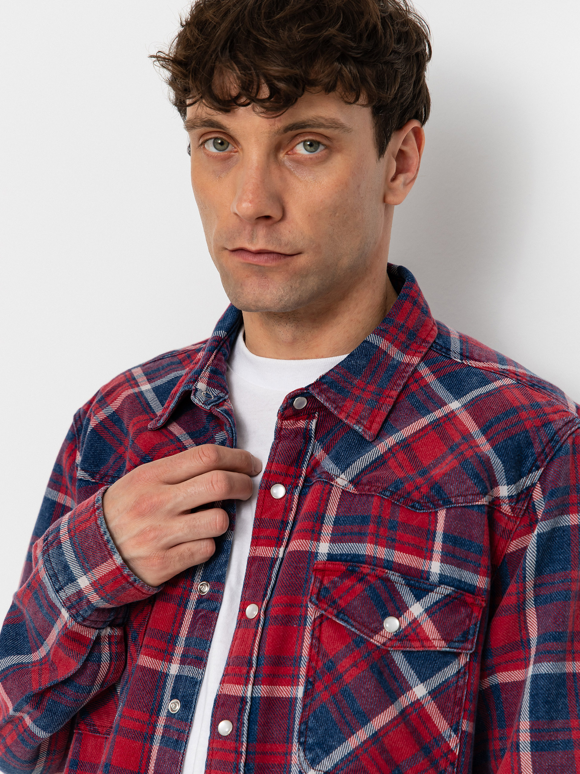Košile Brixton Waylon Lw Overshirt (denim plaid)