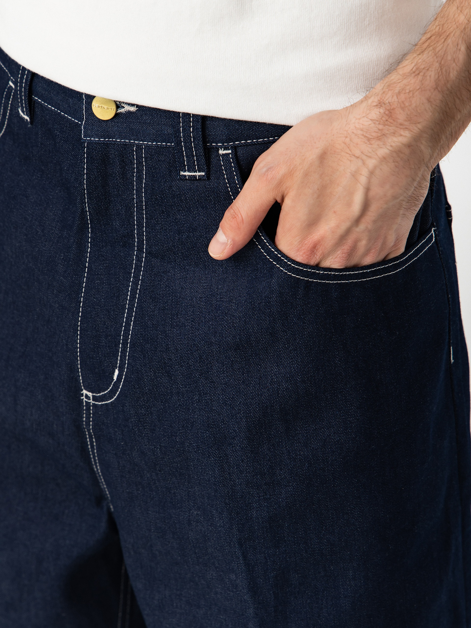 Kraťasy Carhartt WIP Brandon (blue rigrid)