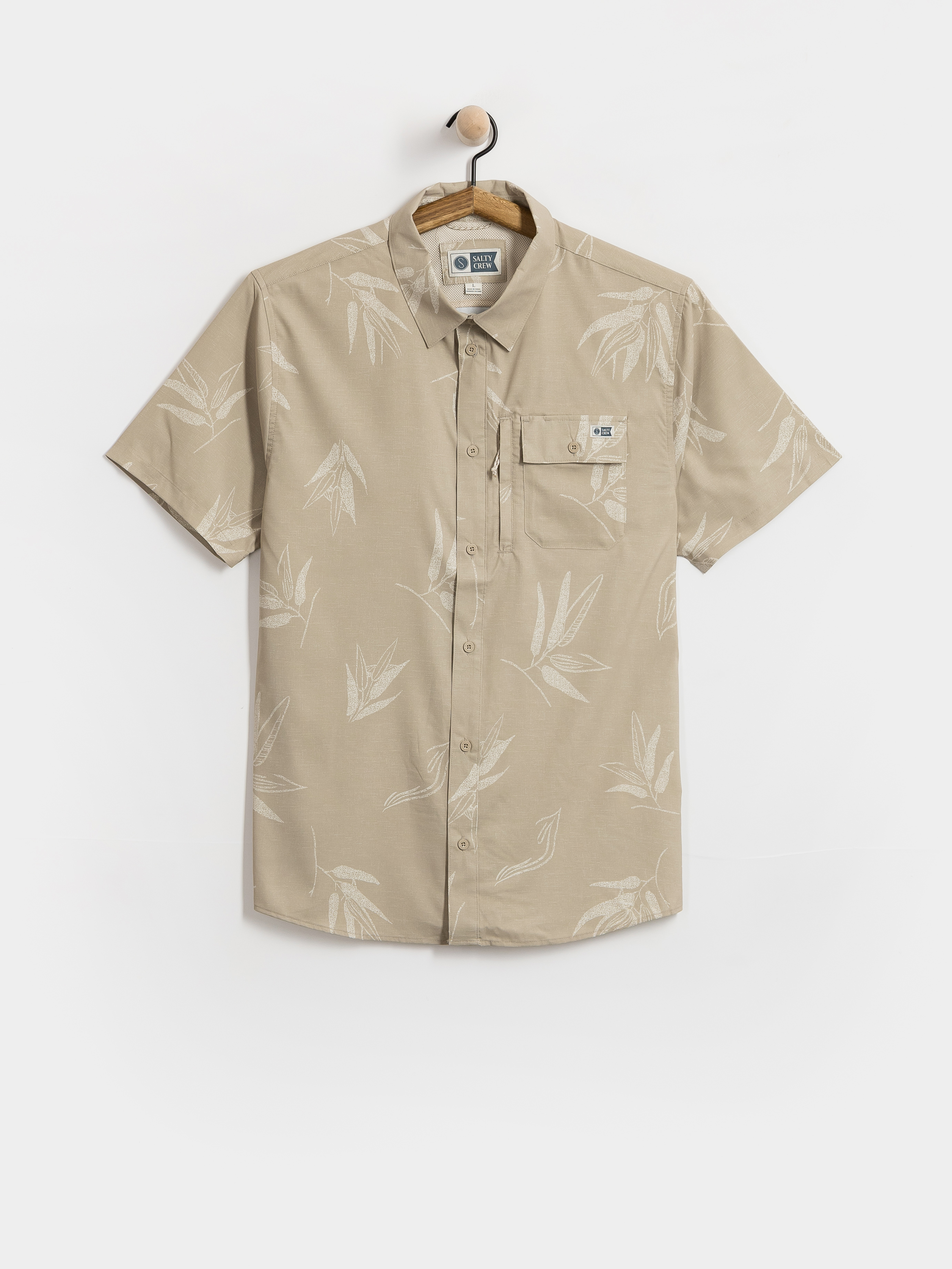 Kou0161ile Salty Crew Flagship Uv Button Up (dark khaki)