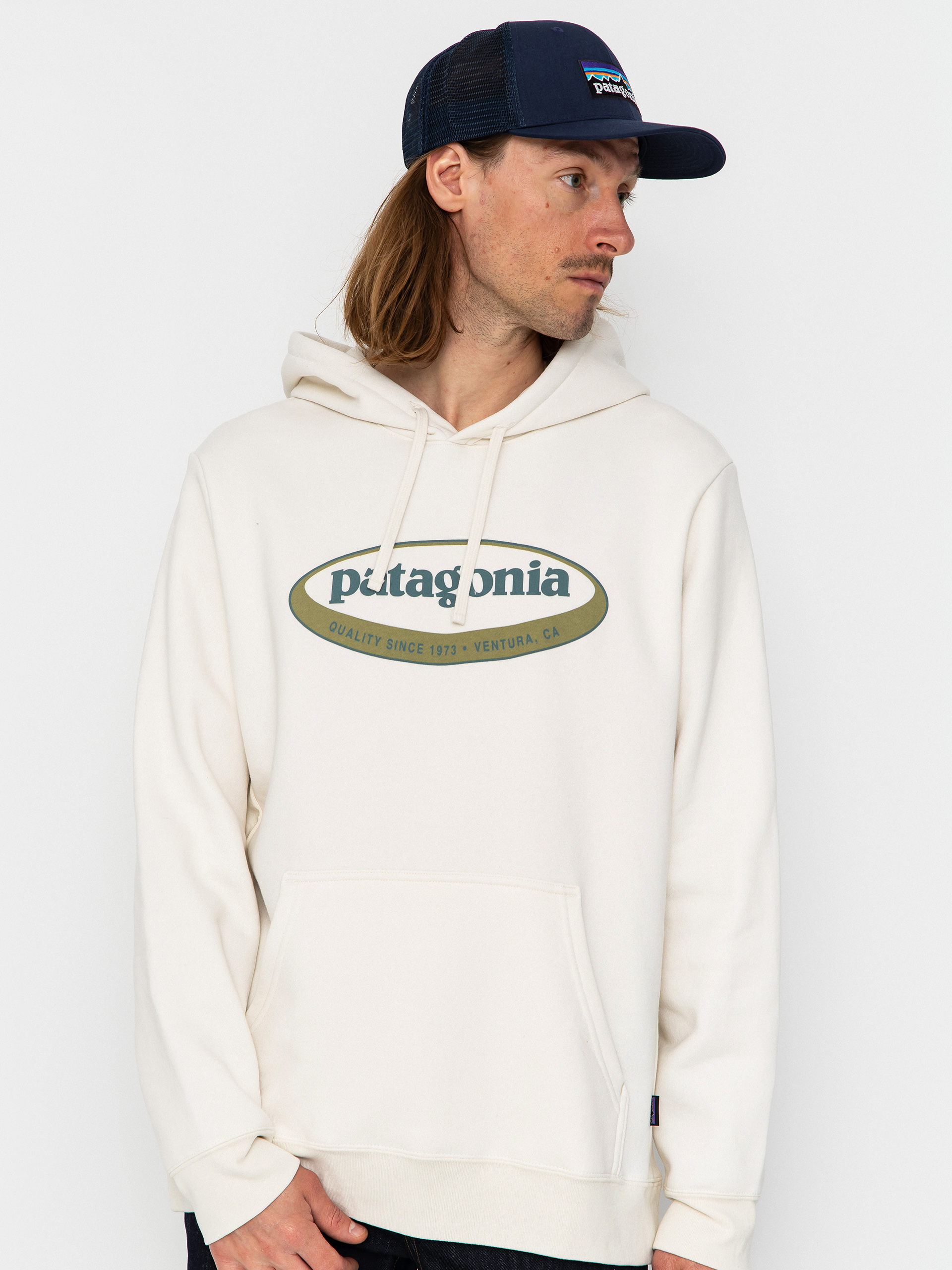Mikina s kapucí Patagonia 95 Oval Logo Uprisal HD (birch white)