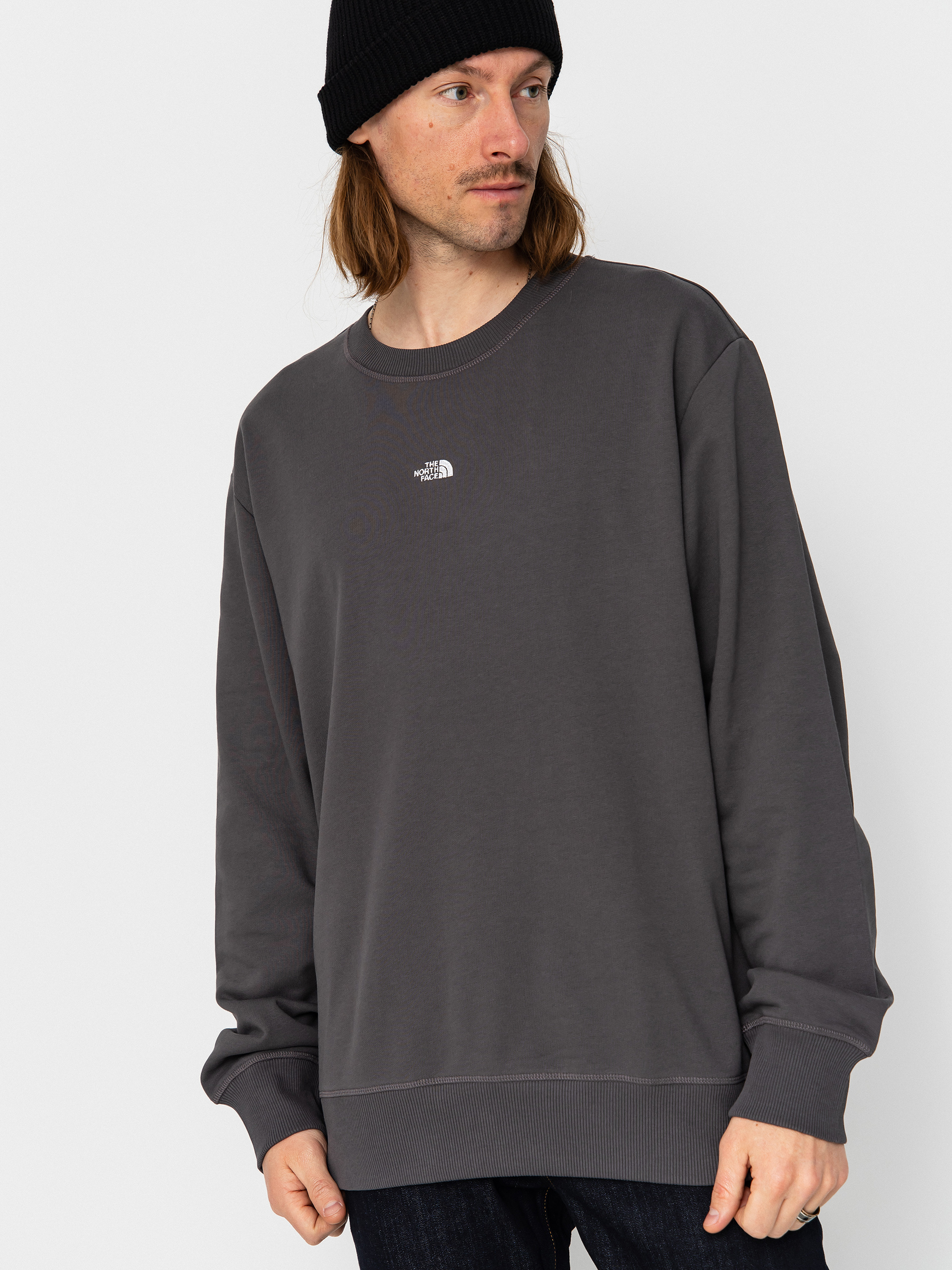 Mikina The North Face Essential Light Relaxed Crew (anthracite grey)