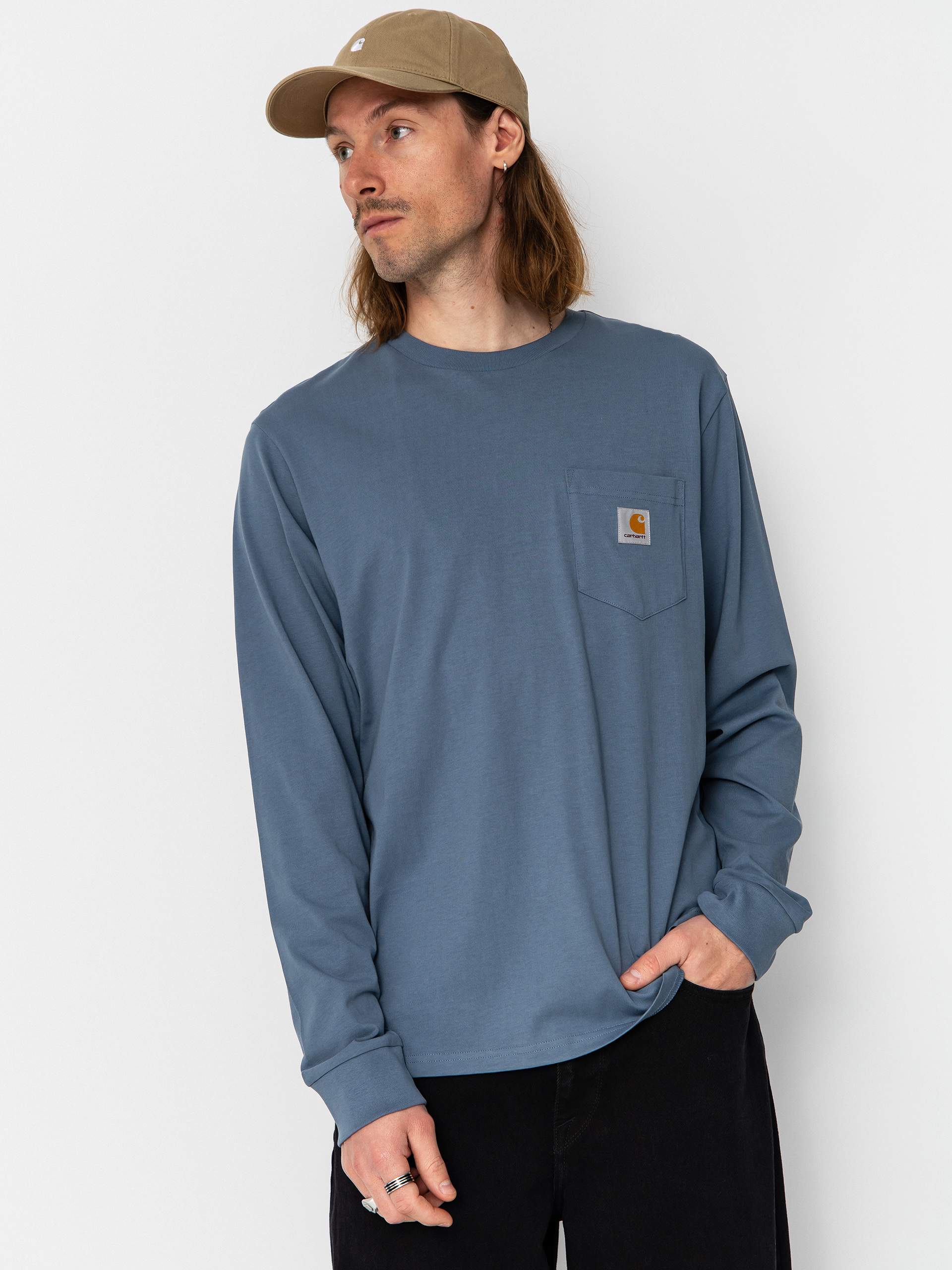 Triko Carhartt WIP Pocket (velvet blue)