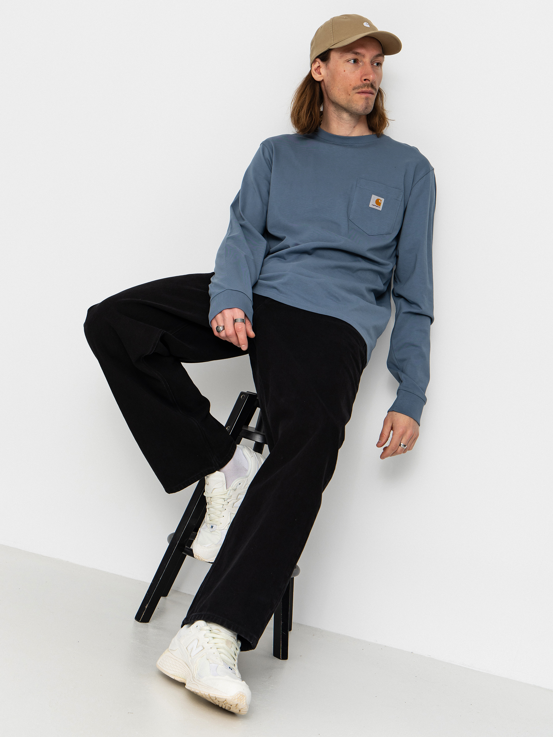 Triko Carhartt WIP Pocket (velvet blue)