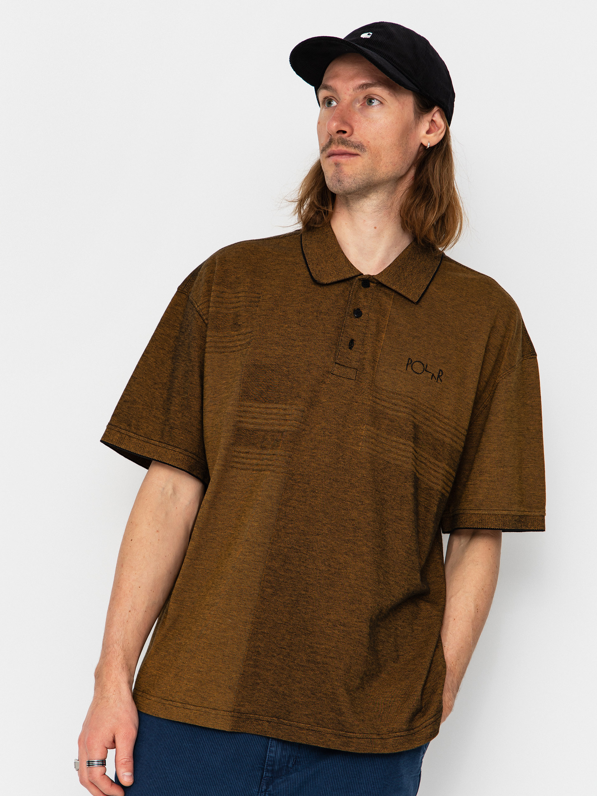 Polo tričko Polar Skate Surf Pique (black/caramel)