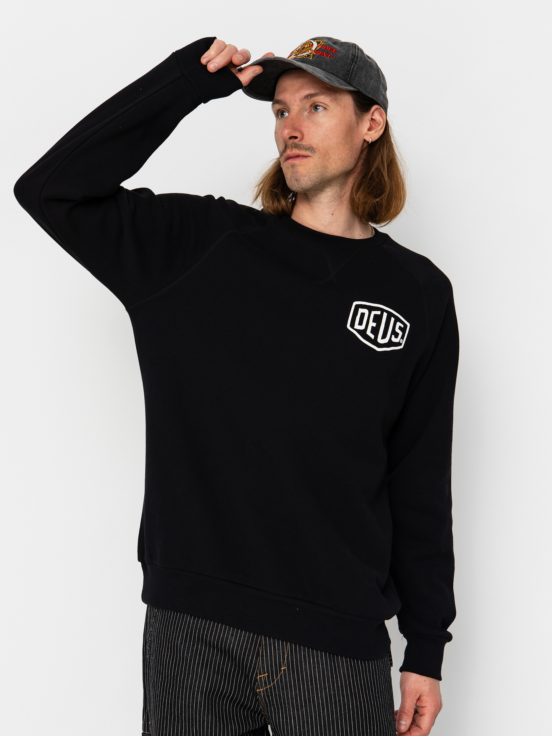 Mikina Deus Ex Machina Harajuku Address Crew (black)