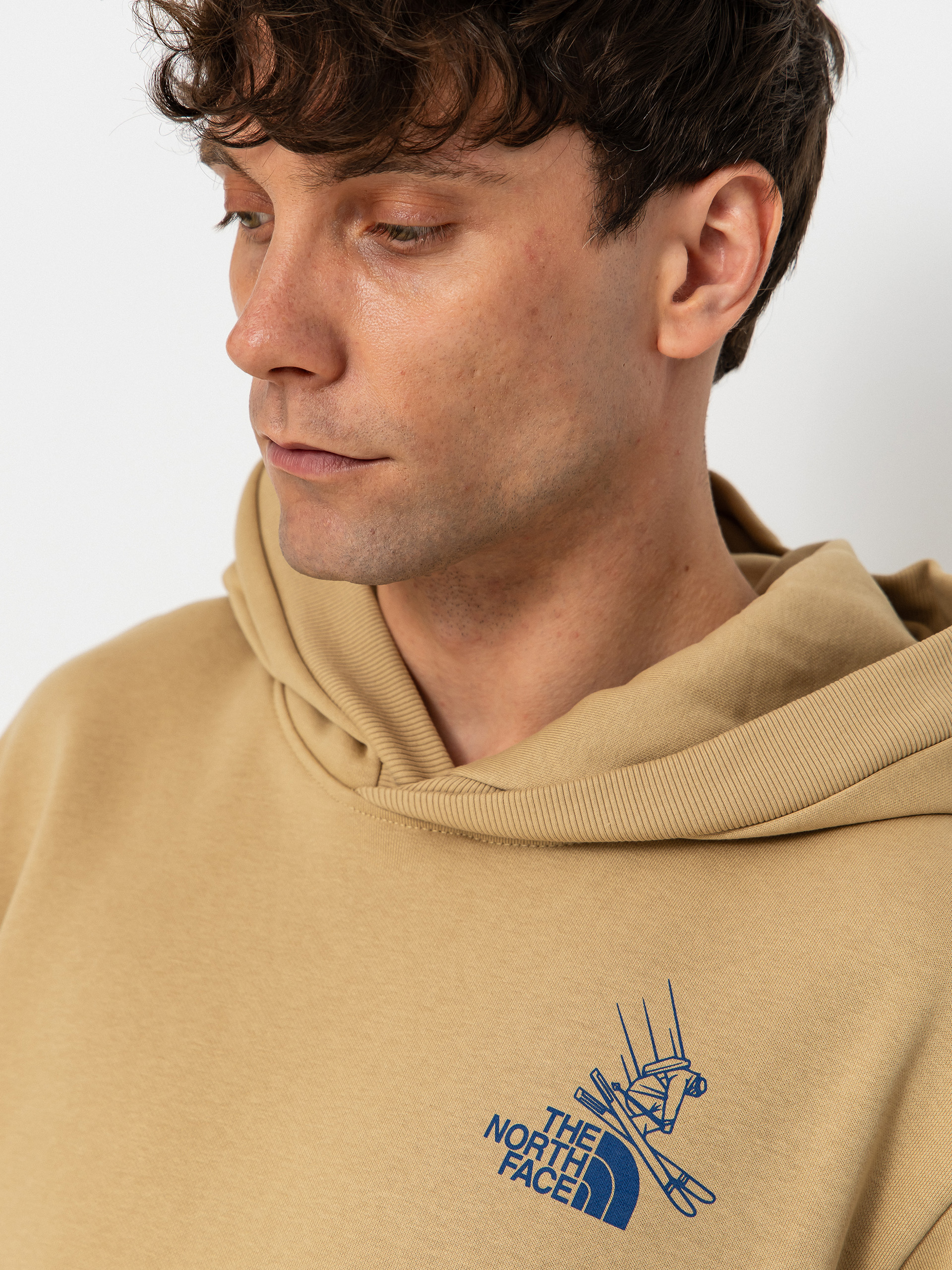 Mikina s kapucí The North Face Mountain Celebration Relaxed HD (khaki stone)