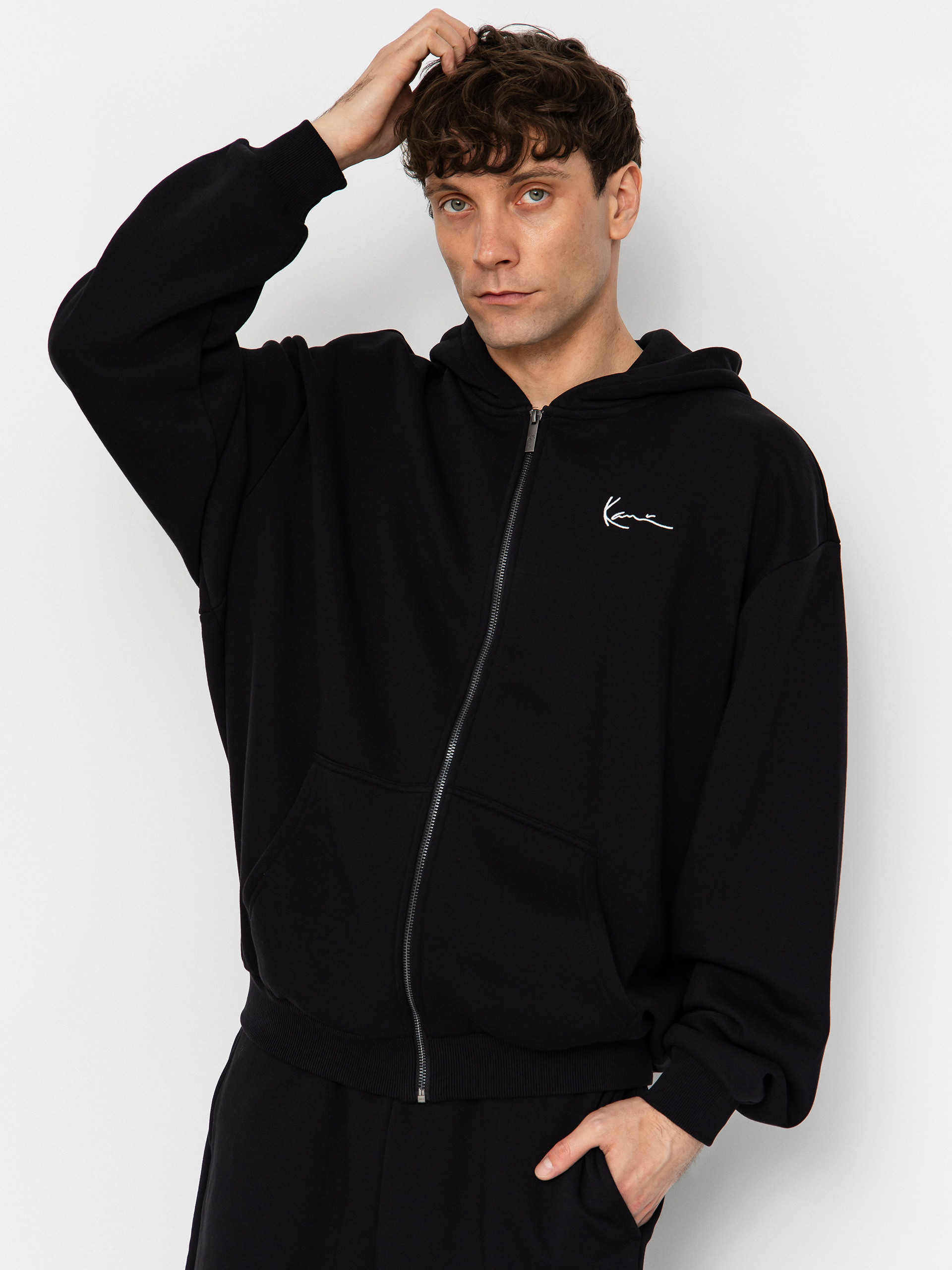 Mikina s kapucí Karl Kani Chest Signature Essential ZHD