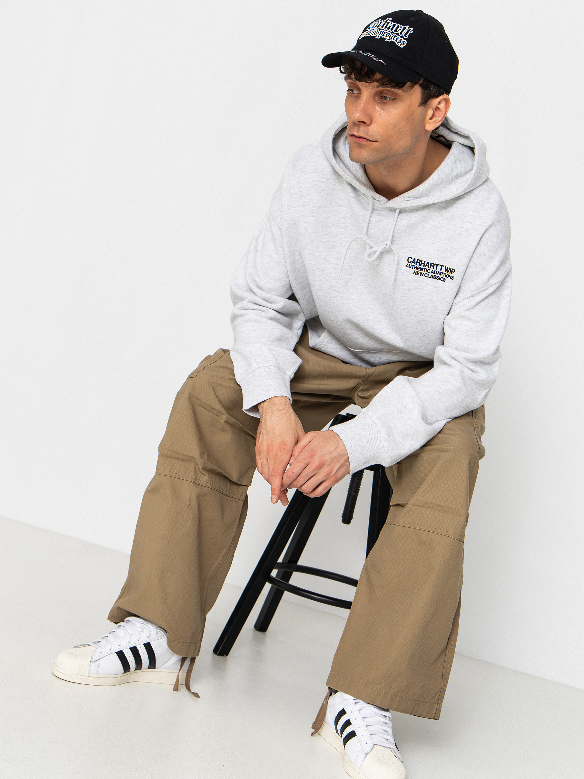 Mikina s kapucí Carhartt WIP Sean Hamilton HD (ash heather)