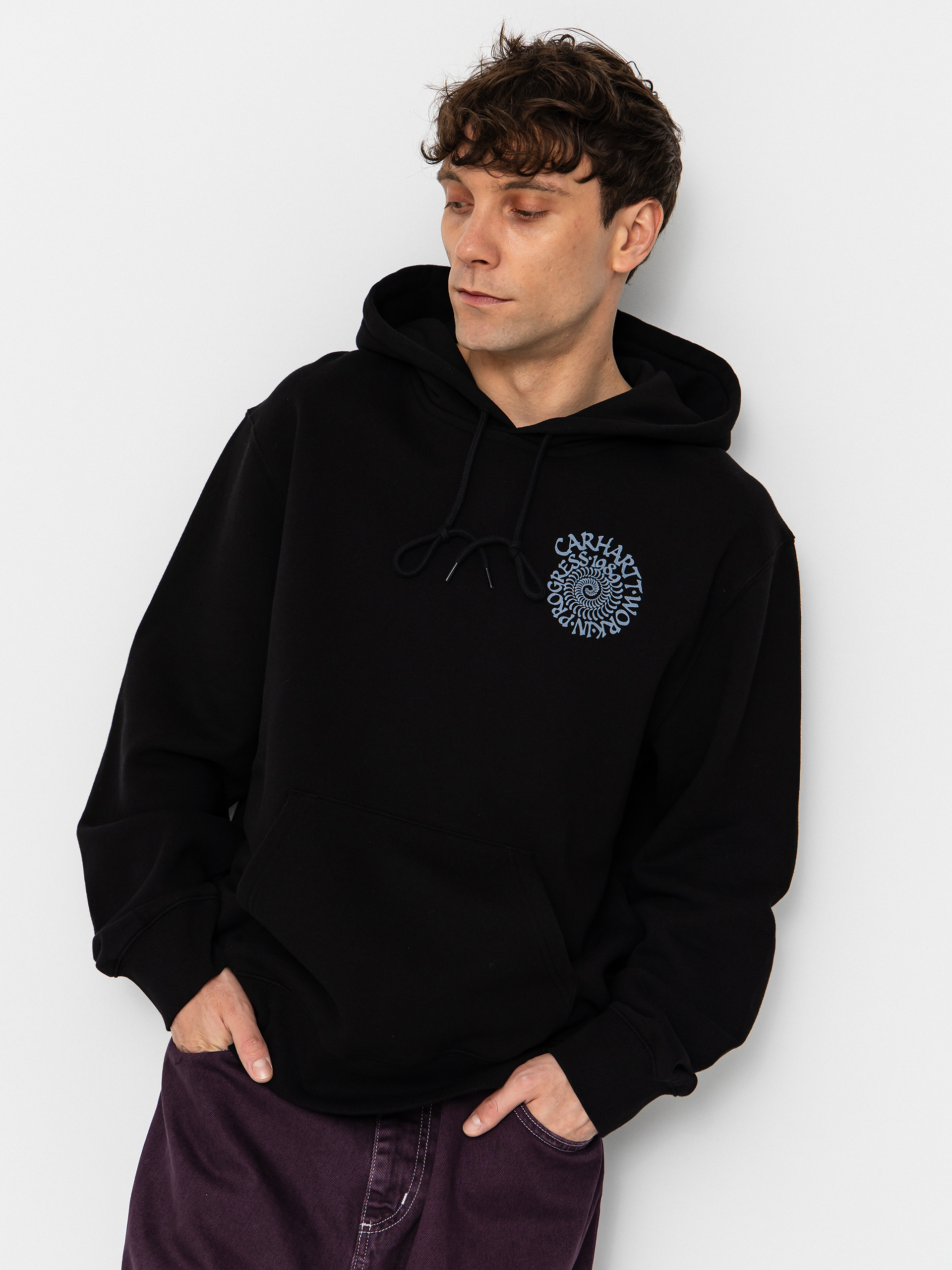 Mikina s kapucí Carhartt WIP Spiral HD (black)