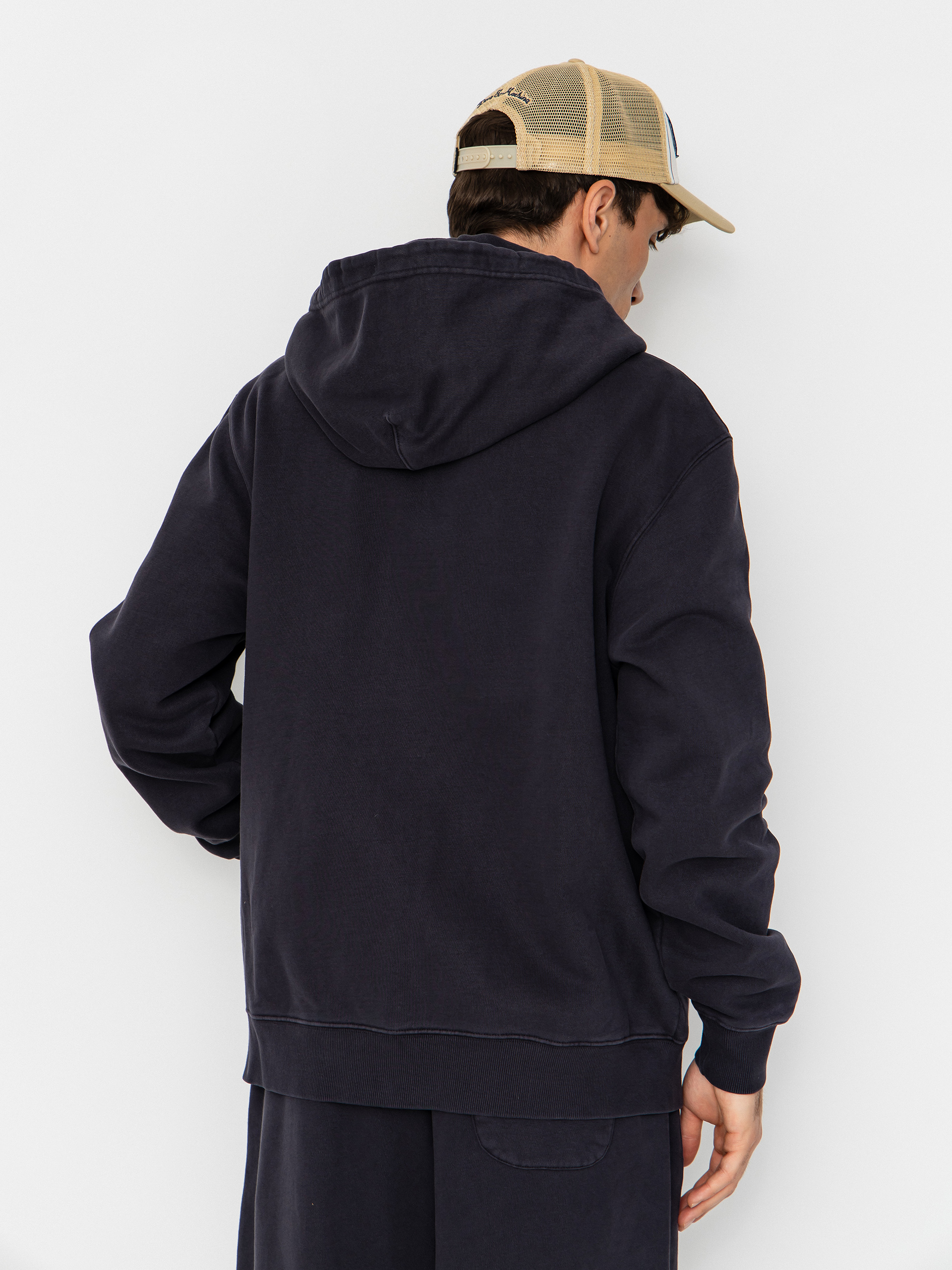 Mikina s kapucí Deus Ex Machina Shield Garment Dyed ZHD (black)