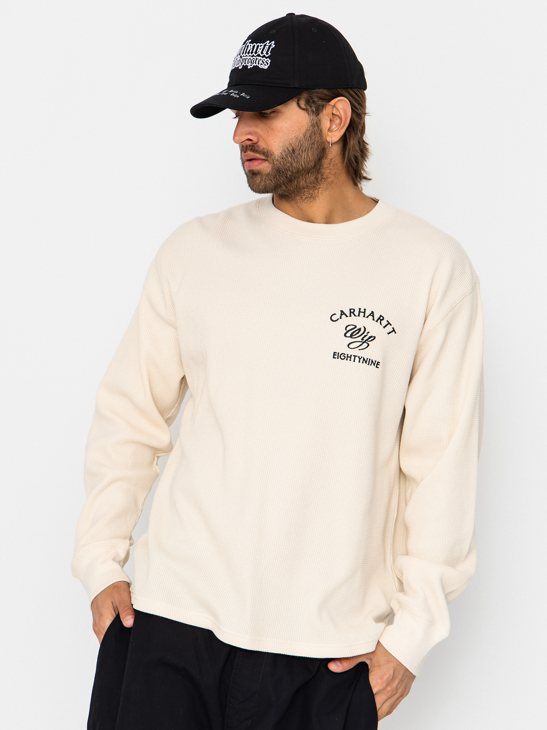 Triko Carhartt WIP Eightynine Waffle (natural/black)