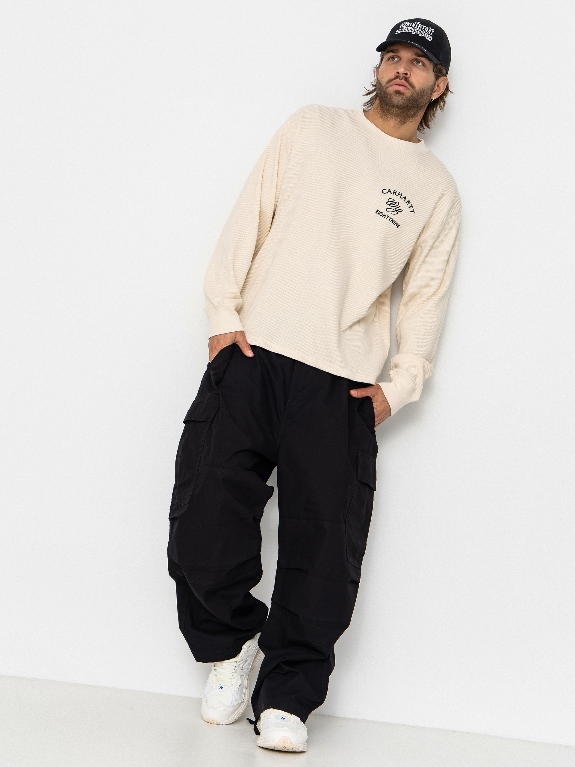 Triko Carhartt WIP Eightynine Waffle (natural/black)
