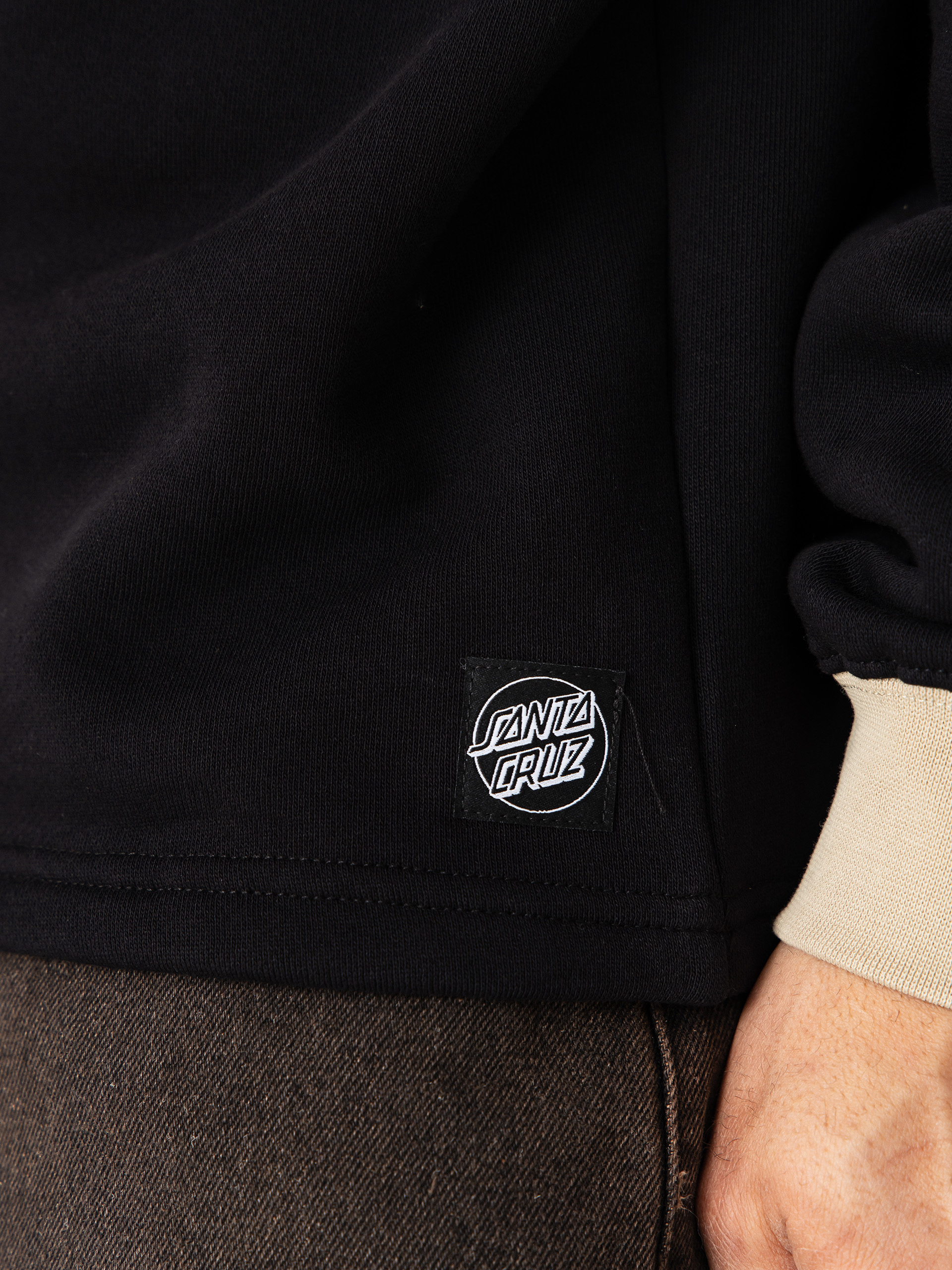 Mikina Santa Cruz Out Of Time Strip 1/4 Zip (black)