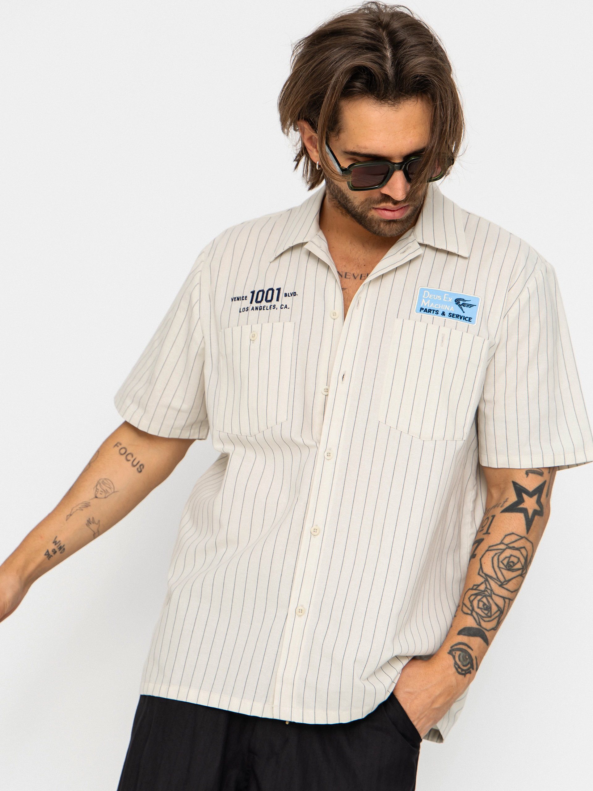 Košile Deus Ex Machina Forecourt Stripe (dirty white)