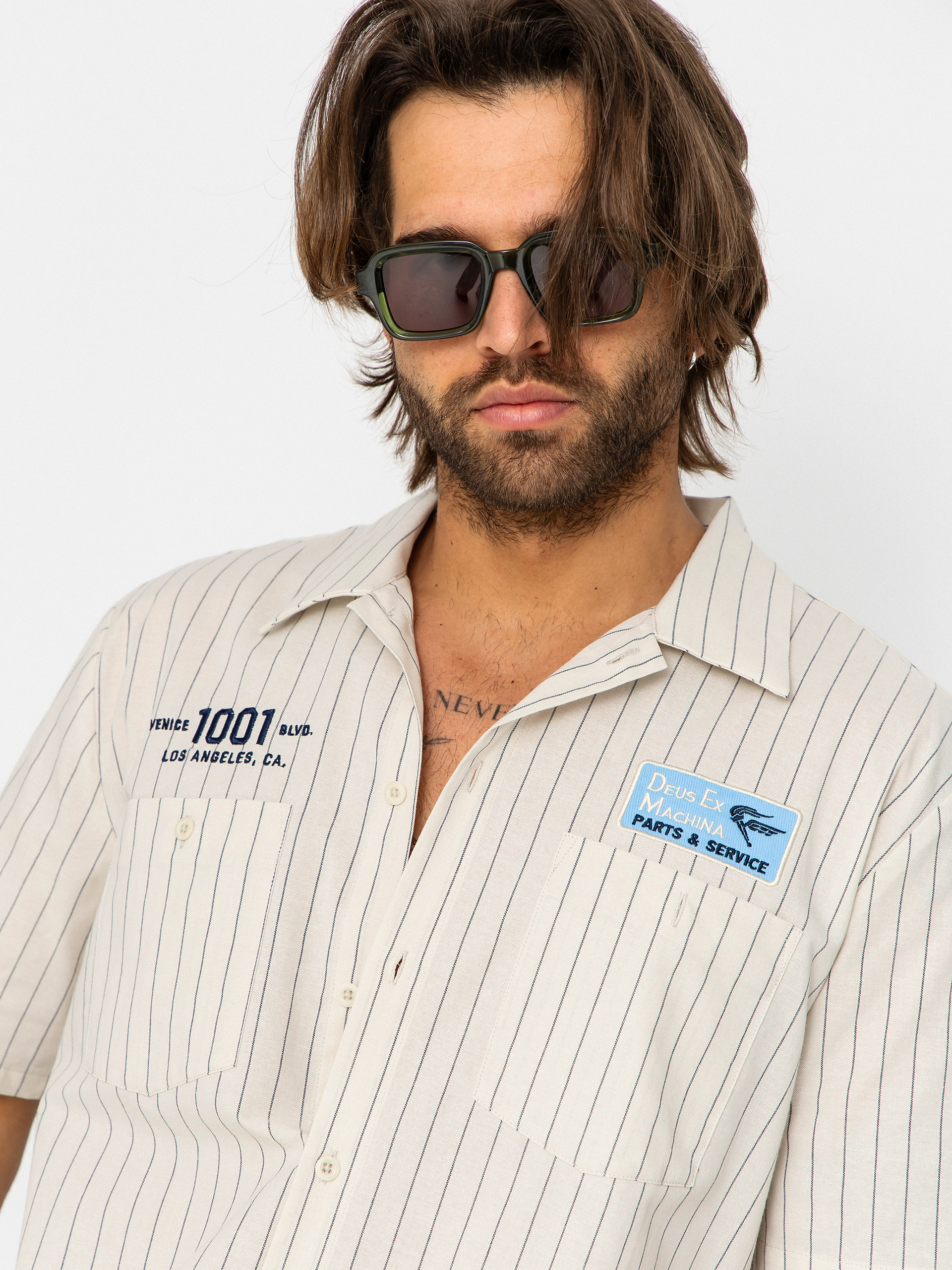 Košile Deus Ex Machina Forecourt Stripe (dirty white)