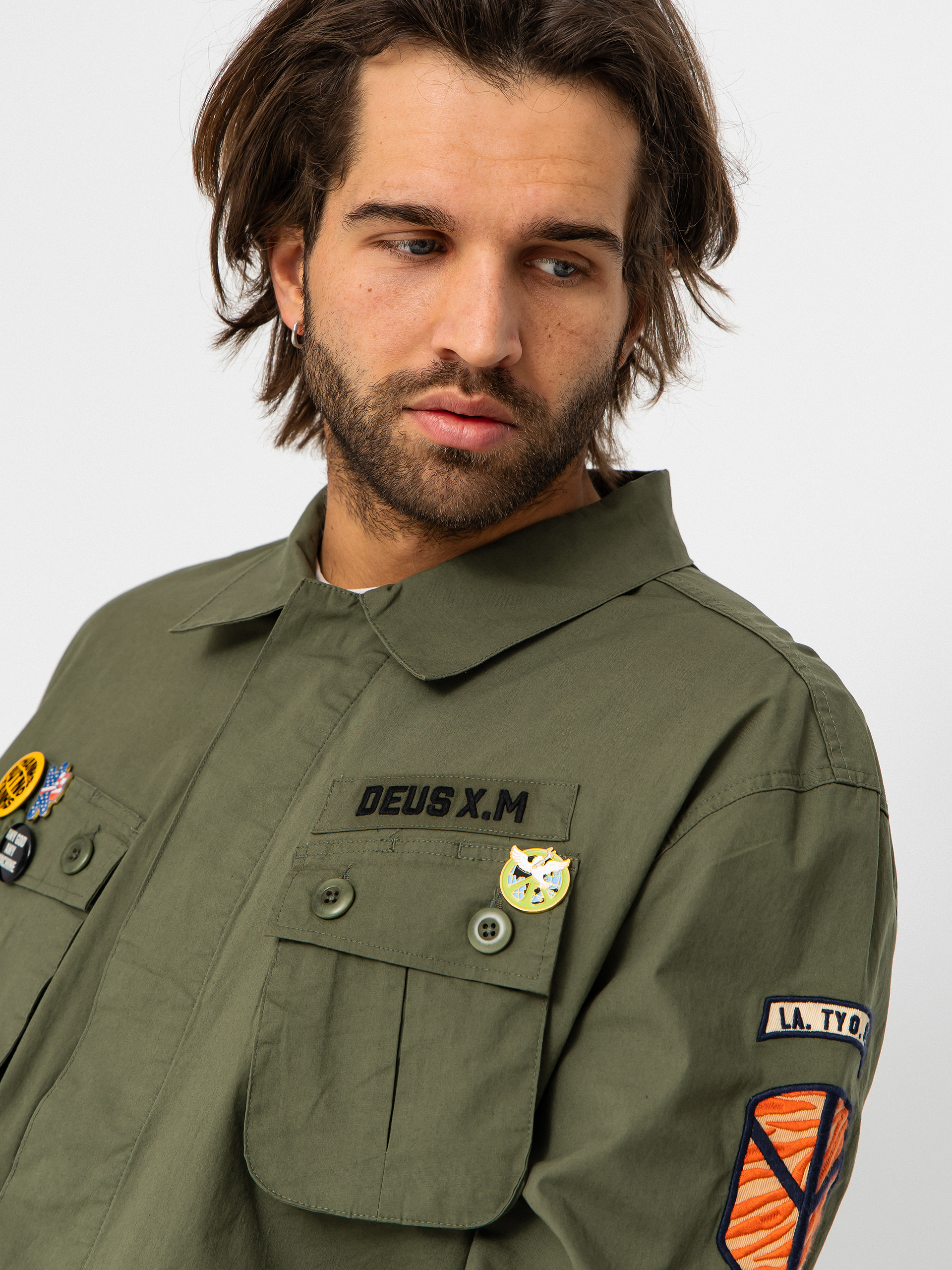 Košile Deus Ex Machina Power Overshirt (pine green)