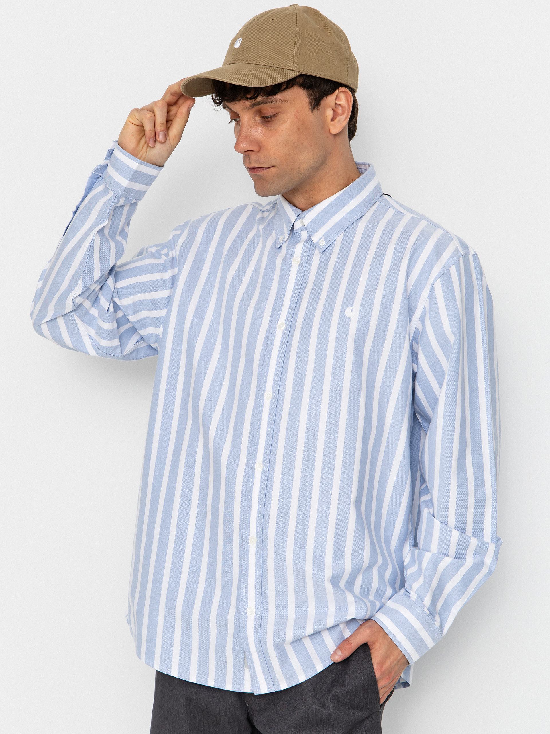Košile Carhartt WIP Deven (deven stripe/bleach/white)